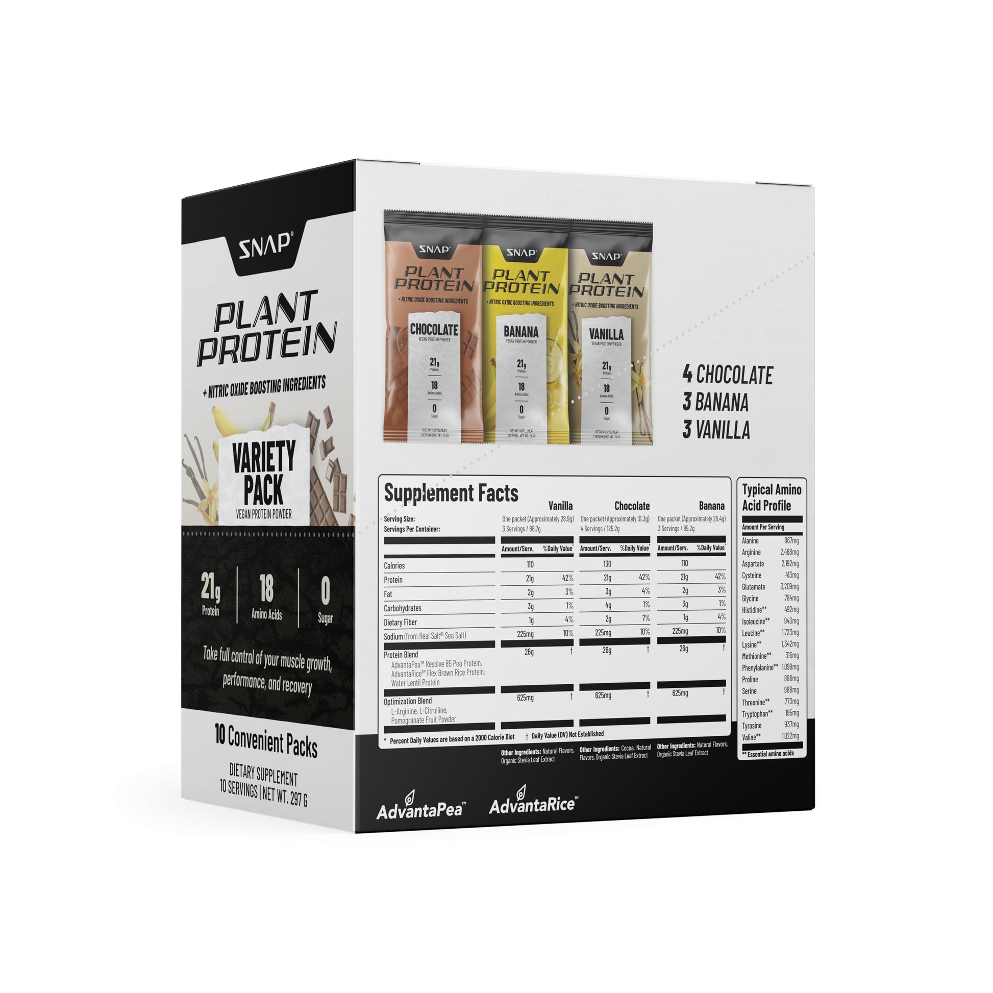 Snap Supplements 100% Plant Based Protein Powder Stick Packs with Nitric Oxide Booster Snap SupplementsAu supplements