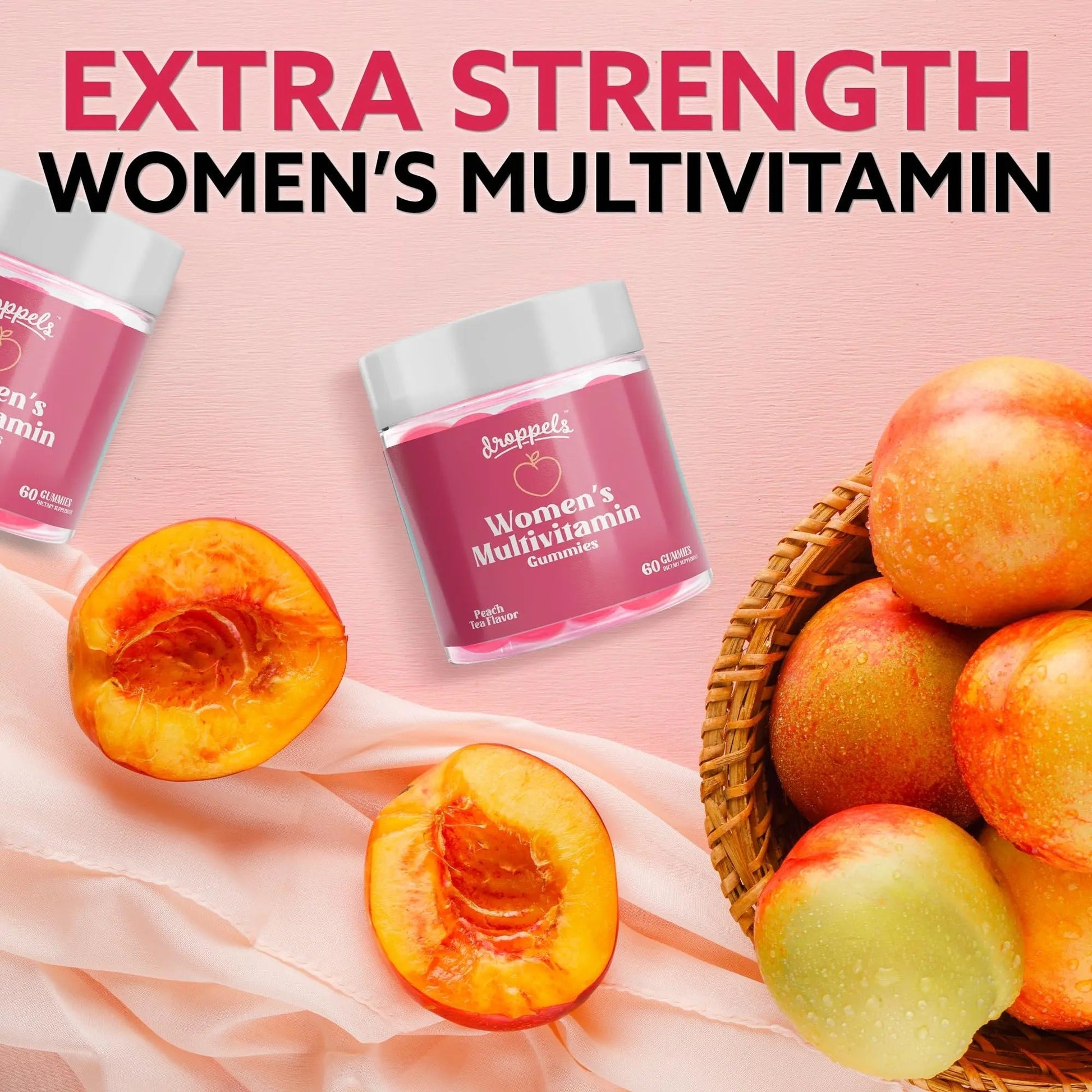 Droppels Women's Multivitamin Gummies with Folic Acid, Vitamins A, D, C, E, K, B6, B12, Biotin & More | Vegan, Non-GMO & Pectin-Based Daily Vitamins for Women | DroppelsAu supplements