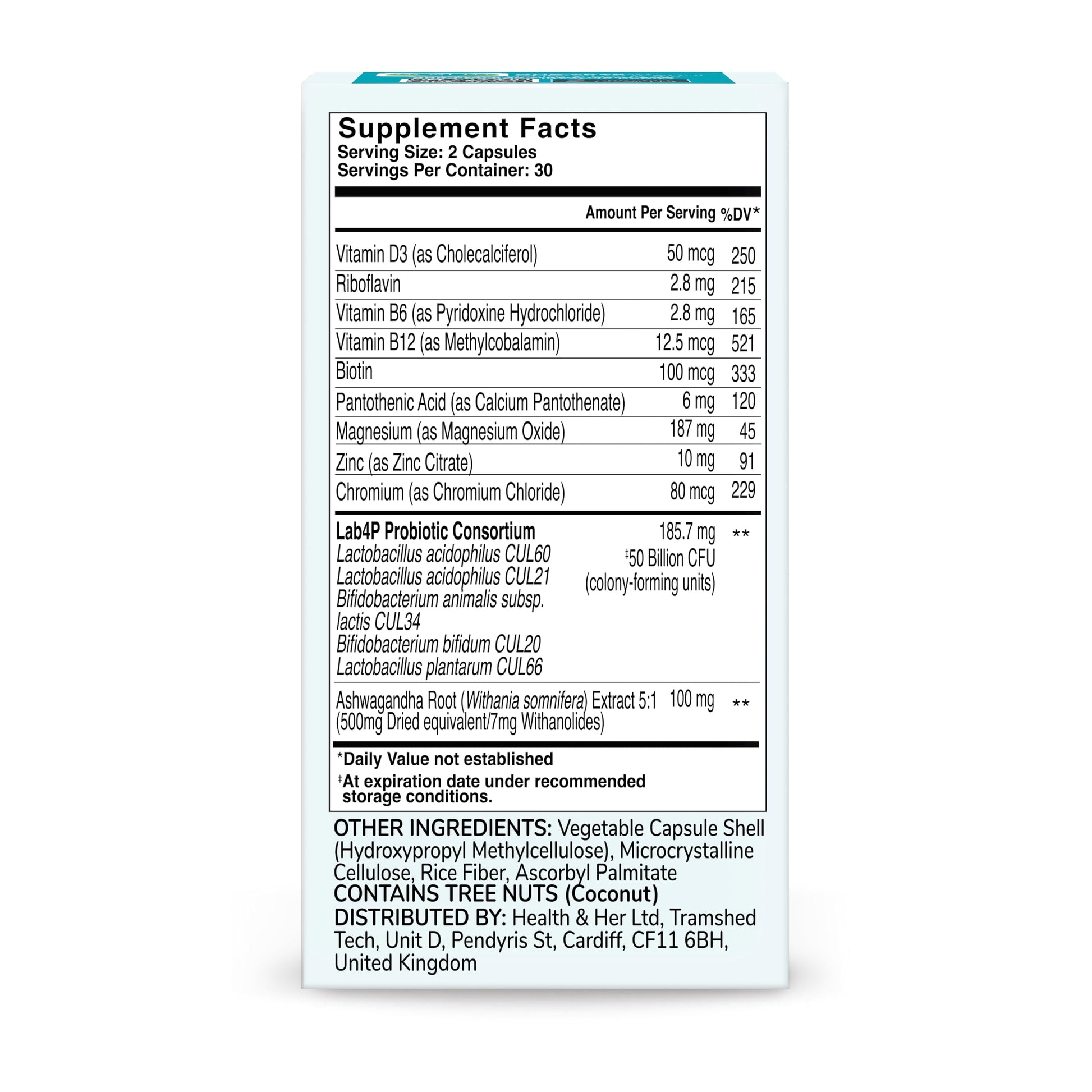 Health & Her Weight Management Probiotics for Women - Perimenopause & Menopause Supplement - Clinically Studied 50bn CFU Probiotics to Support Gut Health, Energy, Mood & Mind, Vegan (60 ct - 1 Month) Health and HerAu supplements