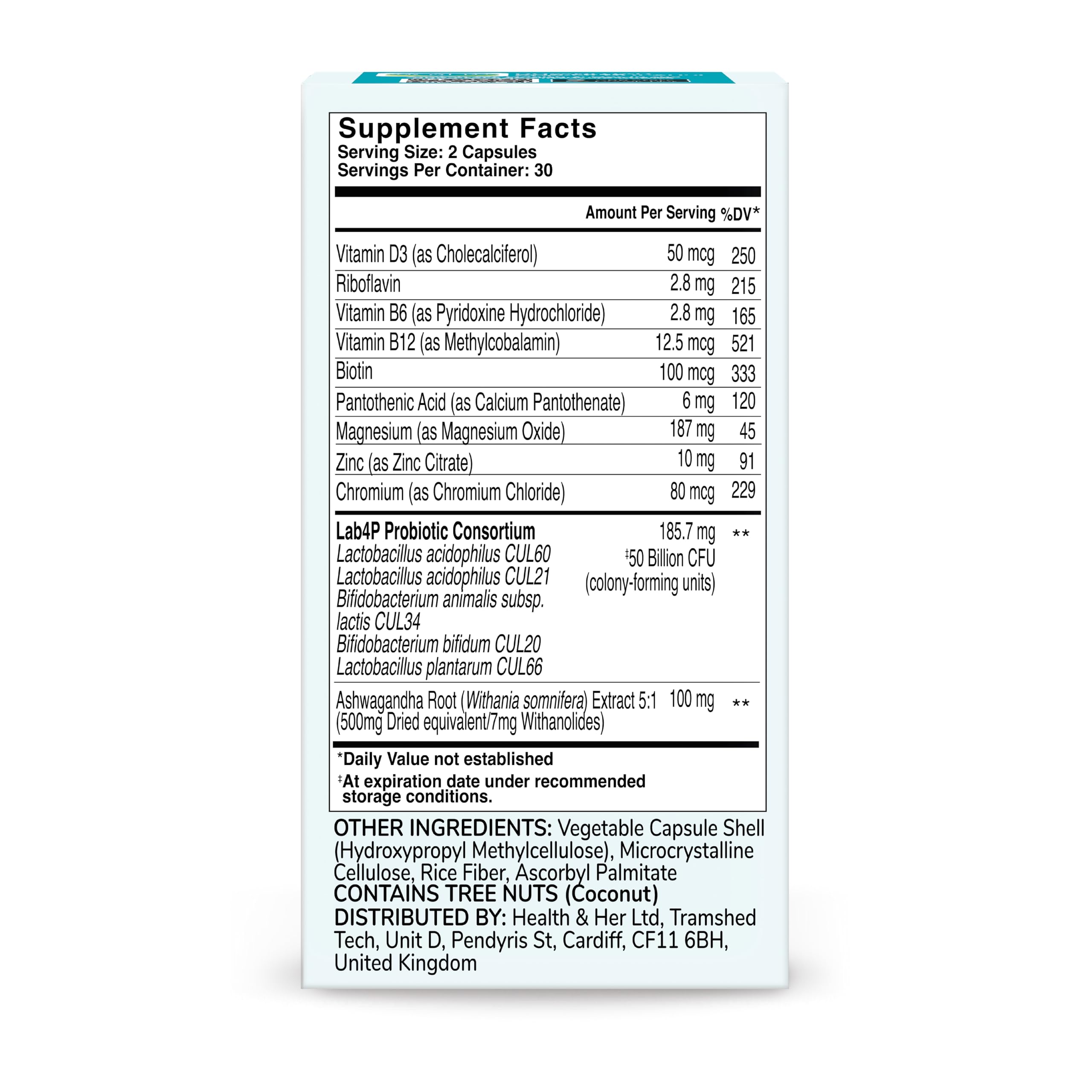 Health & Her Weight Management Probiotics for Women - Perimenopause & Menopause Supplement - Clinically Studied 50bn CFU Probiotics to Support Gut Health, Energy, Mood & Mind, Vegan (60 ct - 1 Month) Health and HerAu supplements