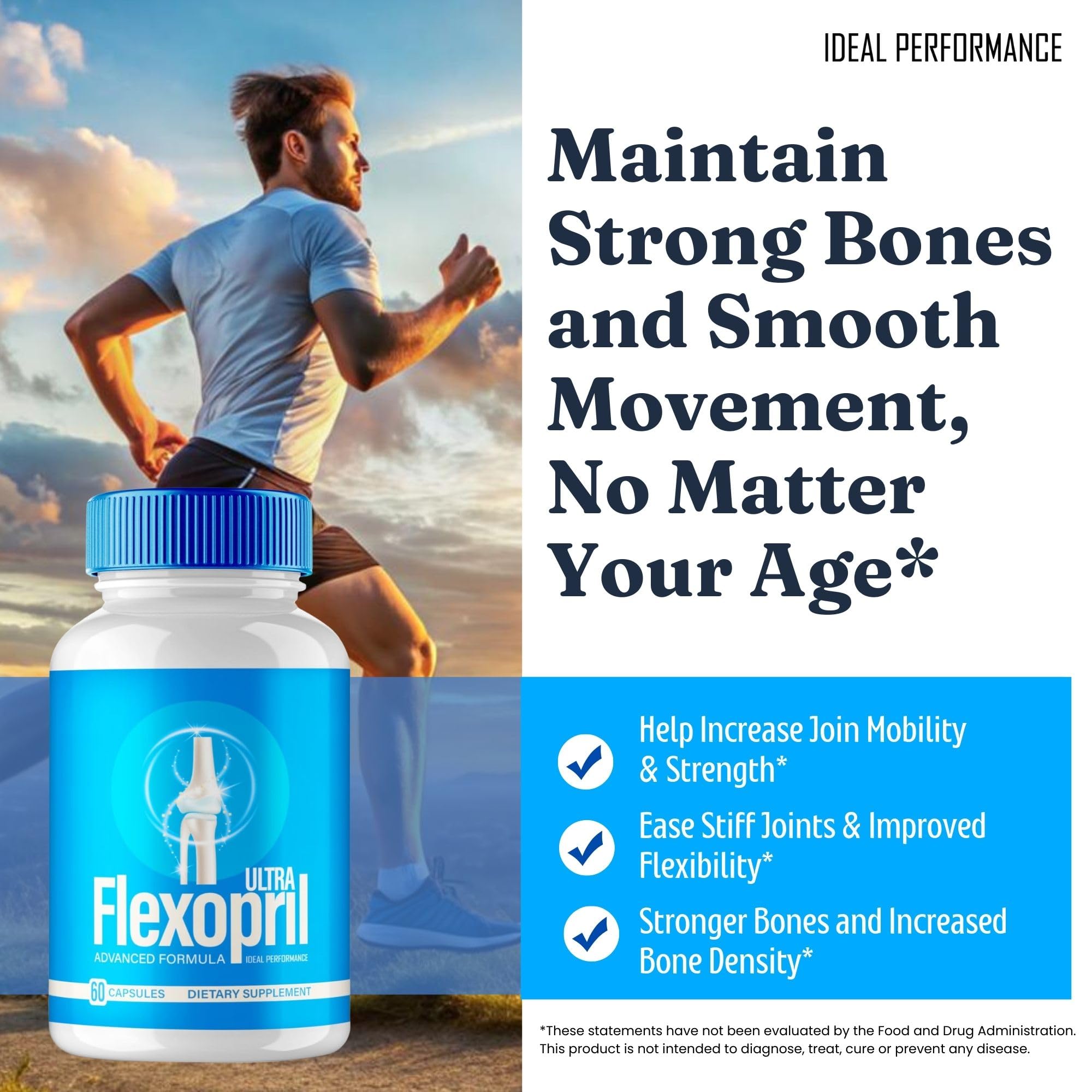 Flexopril Ultra Joint Support Capsules, Official Flexopril Supplement Pills, All-Natural Formula to Fortify Bones and Bolster Flexibility - Maximum Strength, FlexoprilUltra Pills Reviews (60 Capsules) IDEAL PERFORMANCEAu supplements