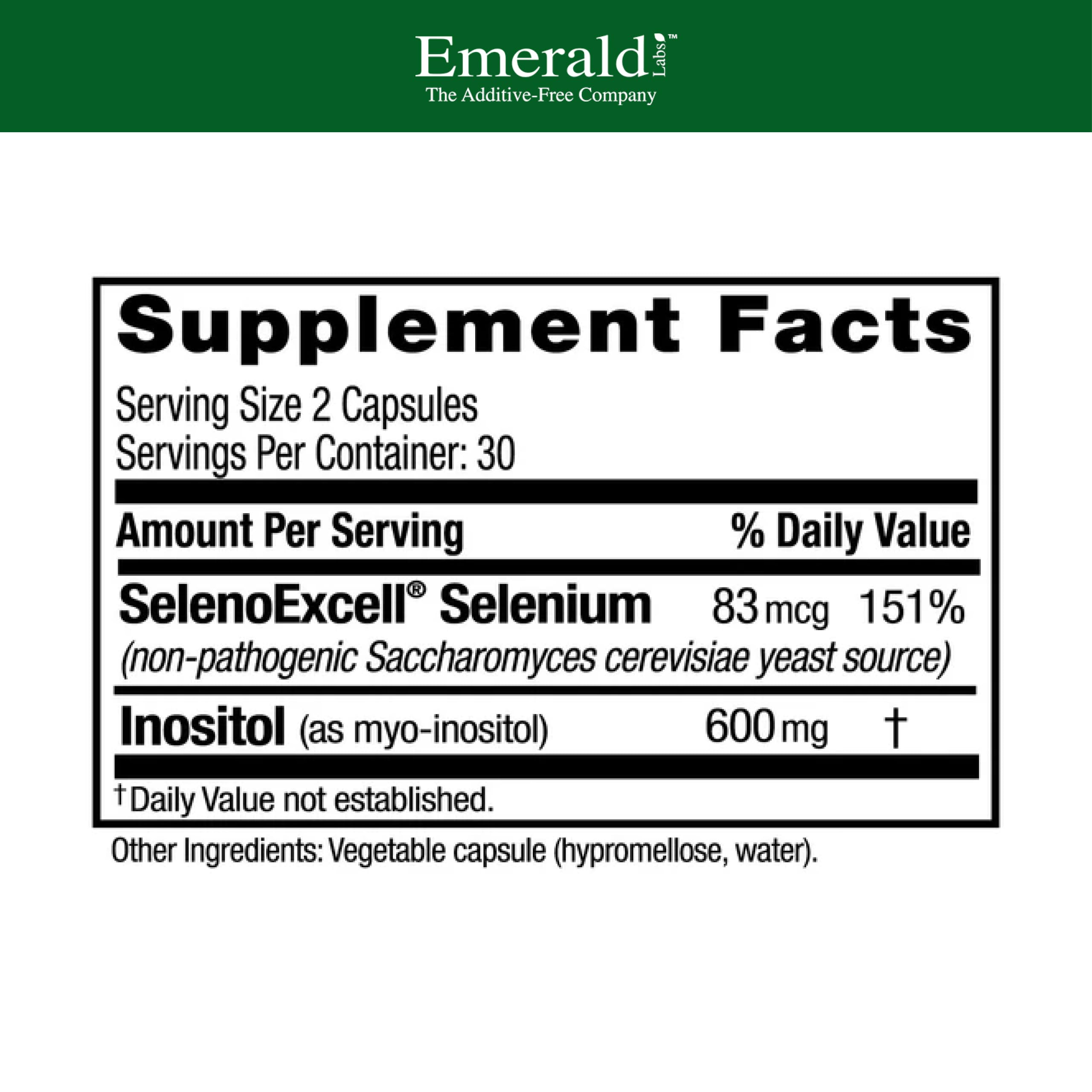 Emerald Labs HashiMune Health - Vegan Thyroid & Immune Support Supplement - Includes SelenoExcell Selenium & Myo-Inositol - 60 Vegetable Capsules (30-Day Supply) EMERALD LABSAu supplements