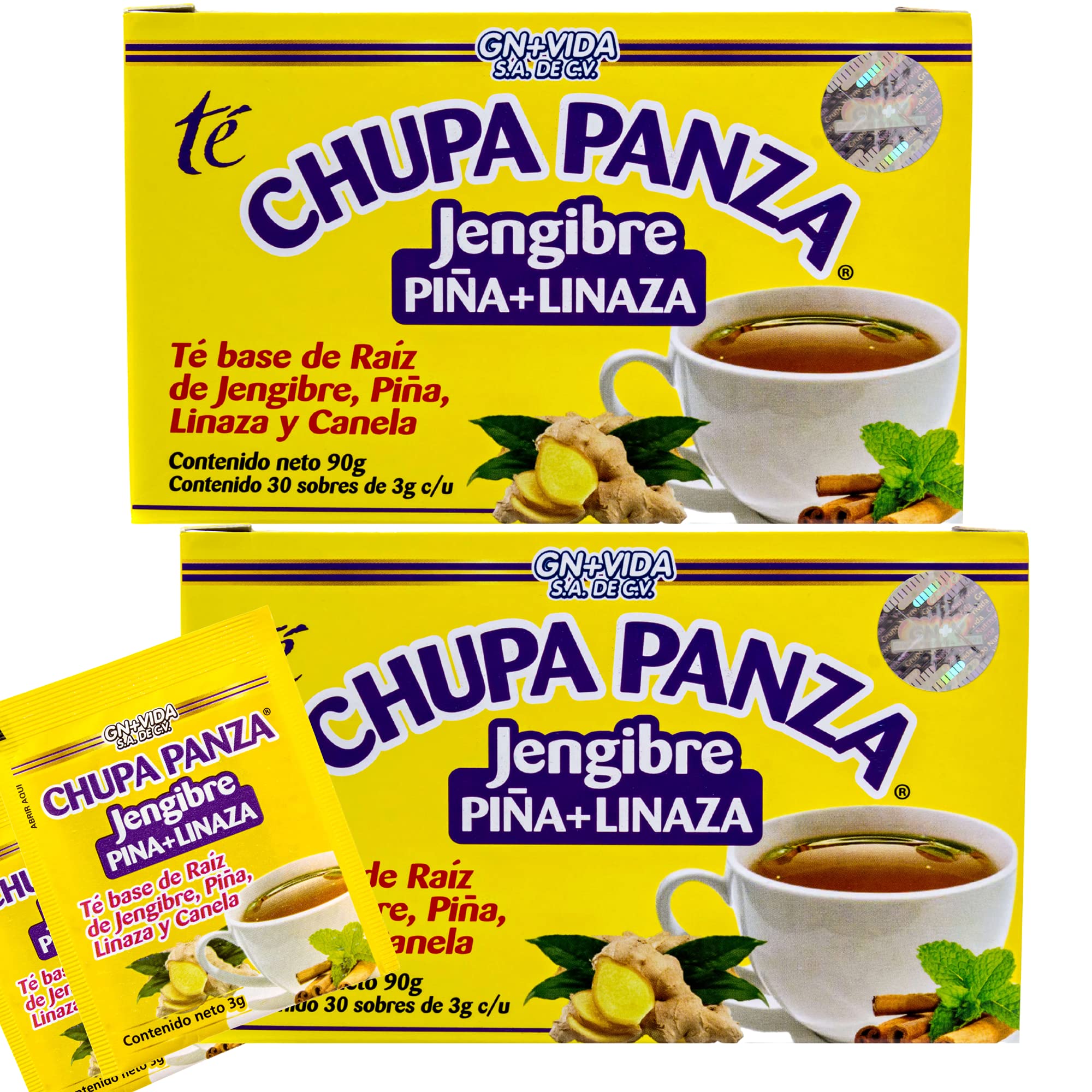 Tea CHUPA Panza, Tea Based ONGINGER Root, PINNEAPPLE, Flaxseed & Cinnamon GN+VidaUS supplements