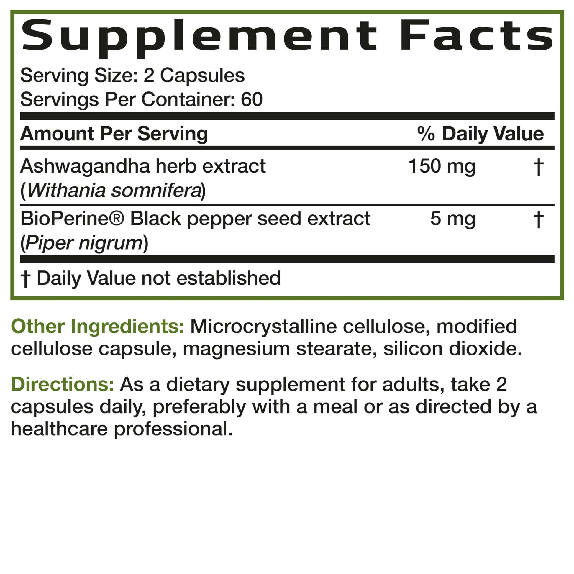 Bronson Ashwagandha Extra Strength Stress & Mood Support with BioPerine - Non GMO Formula, 120 Vegetarian Capsules BronsonAu supplements