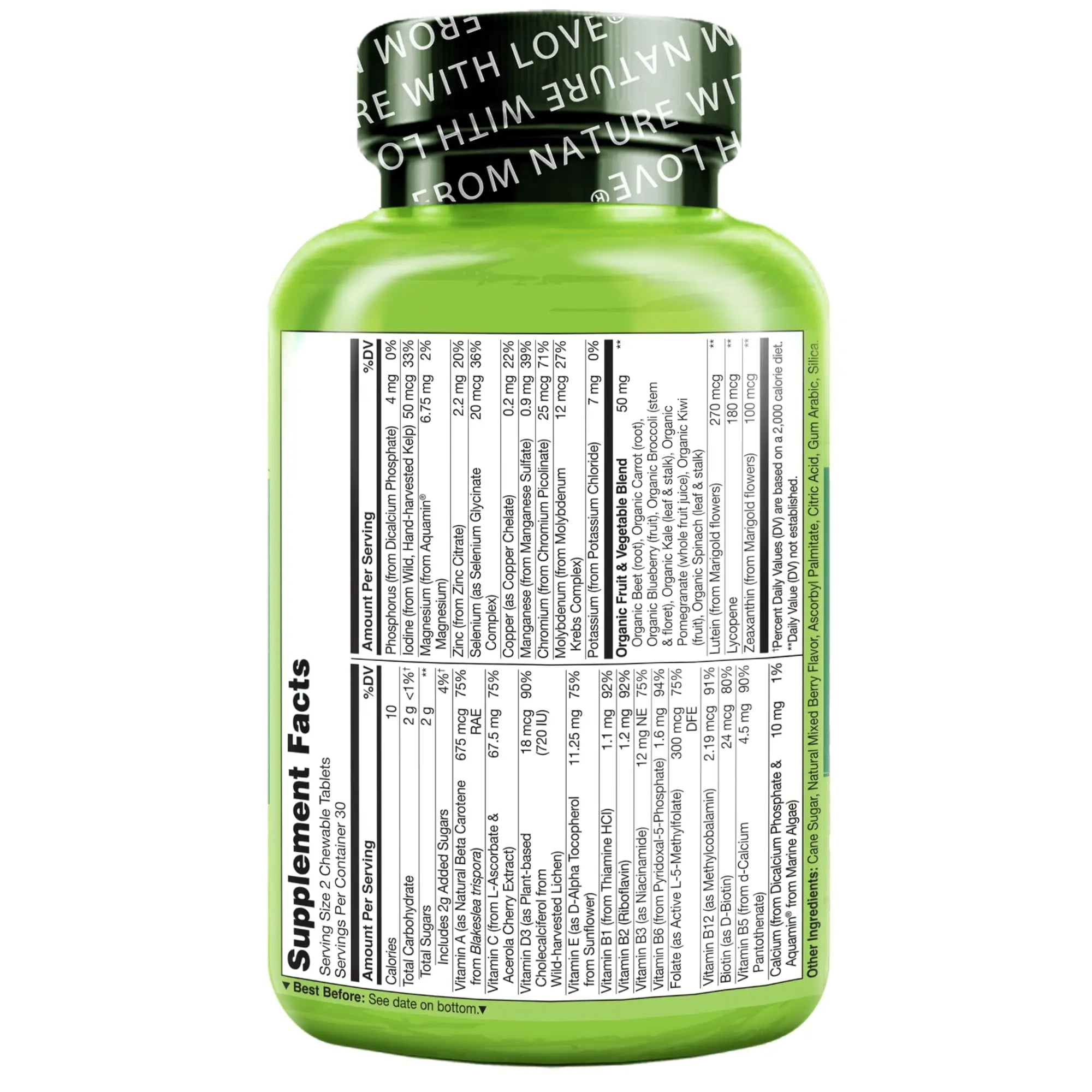 NATURELO Chewable Vitamin for Kids Multivitamin with Whole Food Organic Fruit Blend - 60 Tablets for Children NATURELOAu supplements