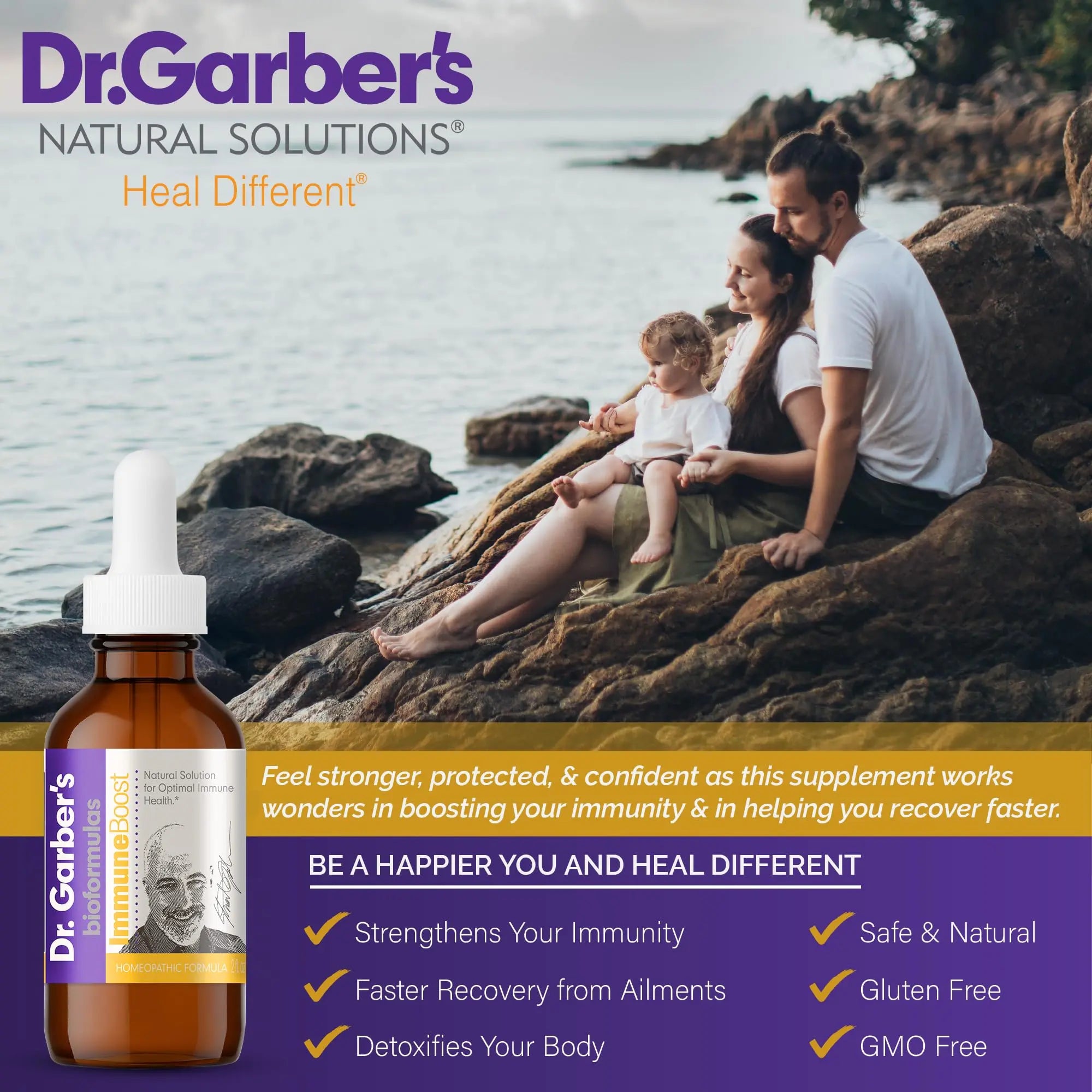 Dr. Garber's Natural Solutions Immune Boost Health Oral Drops - Gemmotherapy Liquid Supplement to Strengthen Immunity, Support Immune System, Increase Resistance, & Contains Antioxidants - 60ml DR.GARBER'Snz supplements