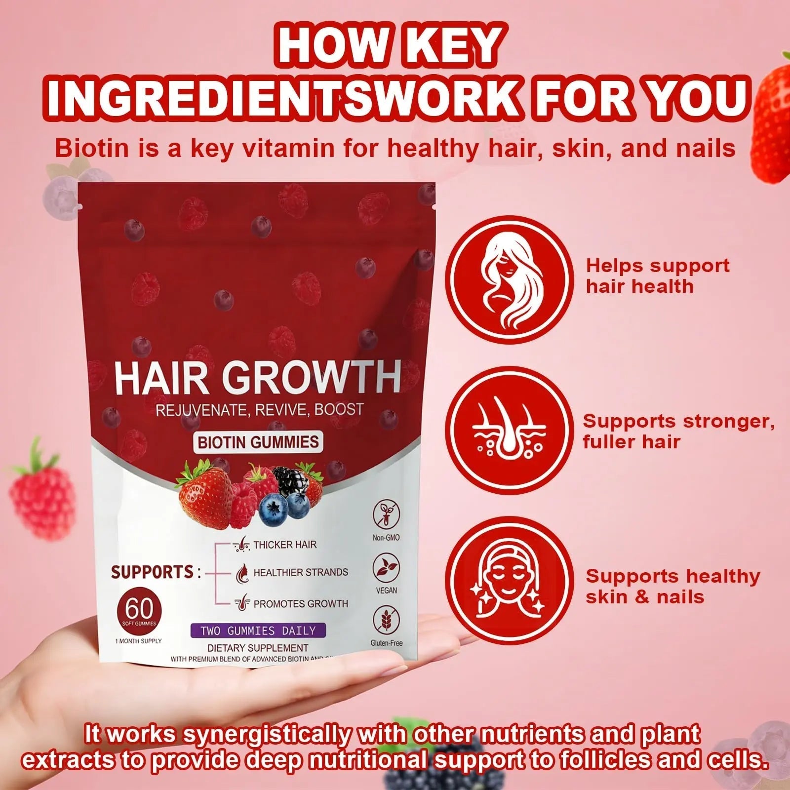 LUIMOLL Lumin Hair Growth Gummies – Daily Hair Nourishment with Biotin, Collagen & Botanical Extracts – Supports Thicker, Stronger & Healthier-Looking Hair LUIMOLLAu supplements