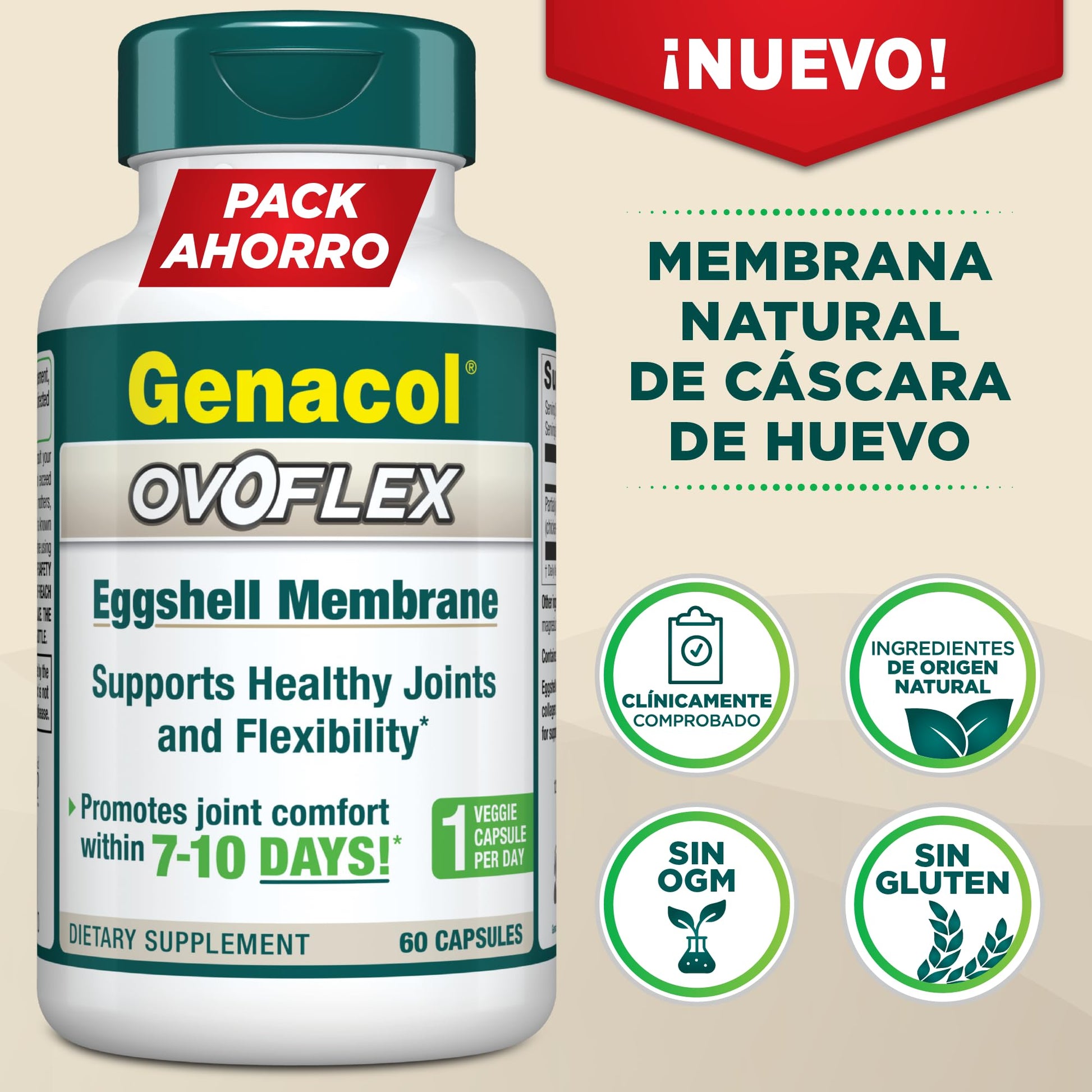 Genacol Ovoflex – Natural Eggshell Membrane Supplement, Support Healthy Joints & Flexibility, Vegetarian Solution for Joint Care, Results in 7 Days, Value Pack, 60 Capsules (60-Day Supply) GenacolAu supplements