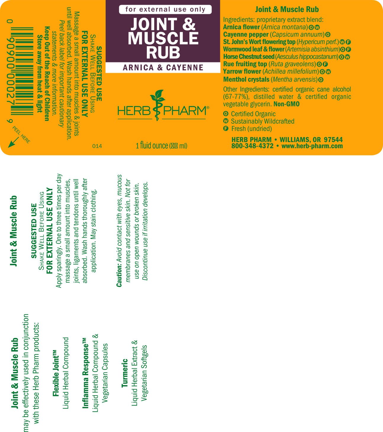 Herb Pharm Joint and Muscle Warming Rub with Cayenne Extract - 1 Ounce Herb PharmAu supplements