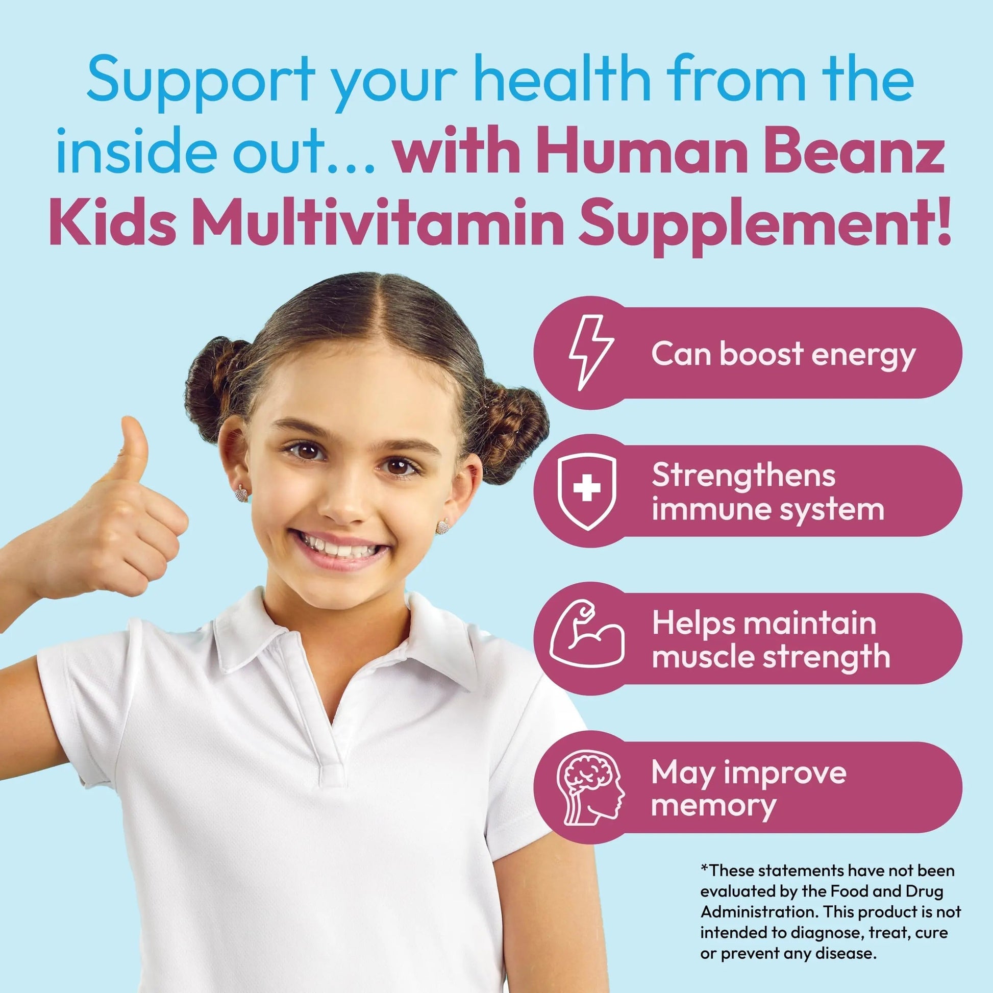 Human Beanz Multivitamin Jelly Bean Gummies with Zinc for Kids, Immune Support Dietary Supplements, Vegetarian, 120 Berry Blast Jelly Beans, Kosher Human BeanzAu supplements