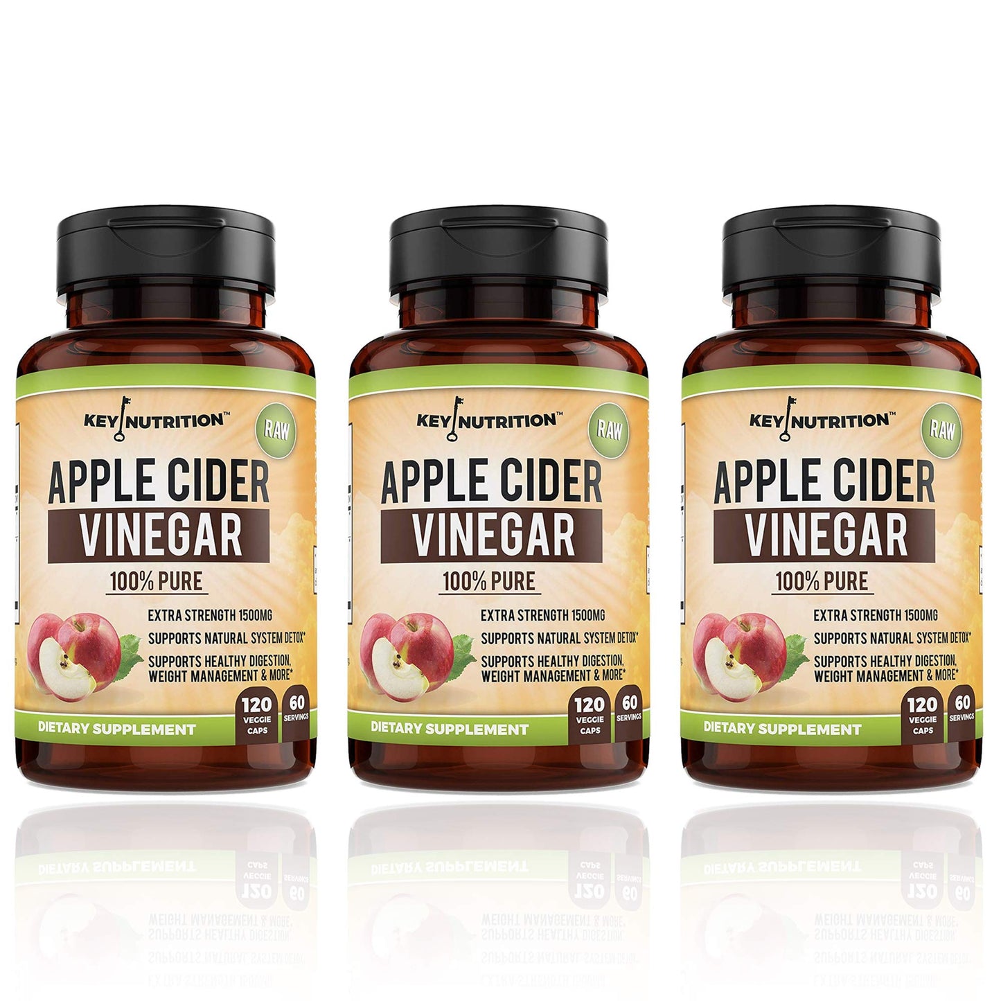 Apple Cider Vinegar 1500mg, 100% Organic, Pure & Raw - Healthy Digestion Key NutritionUS supplements
