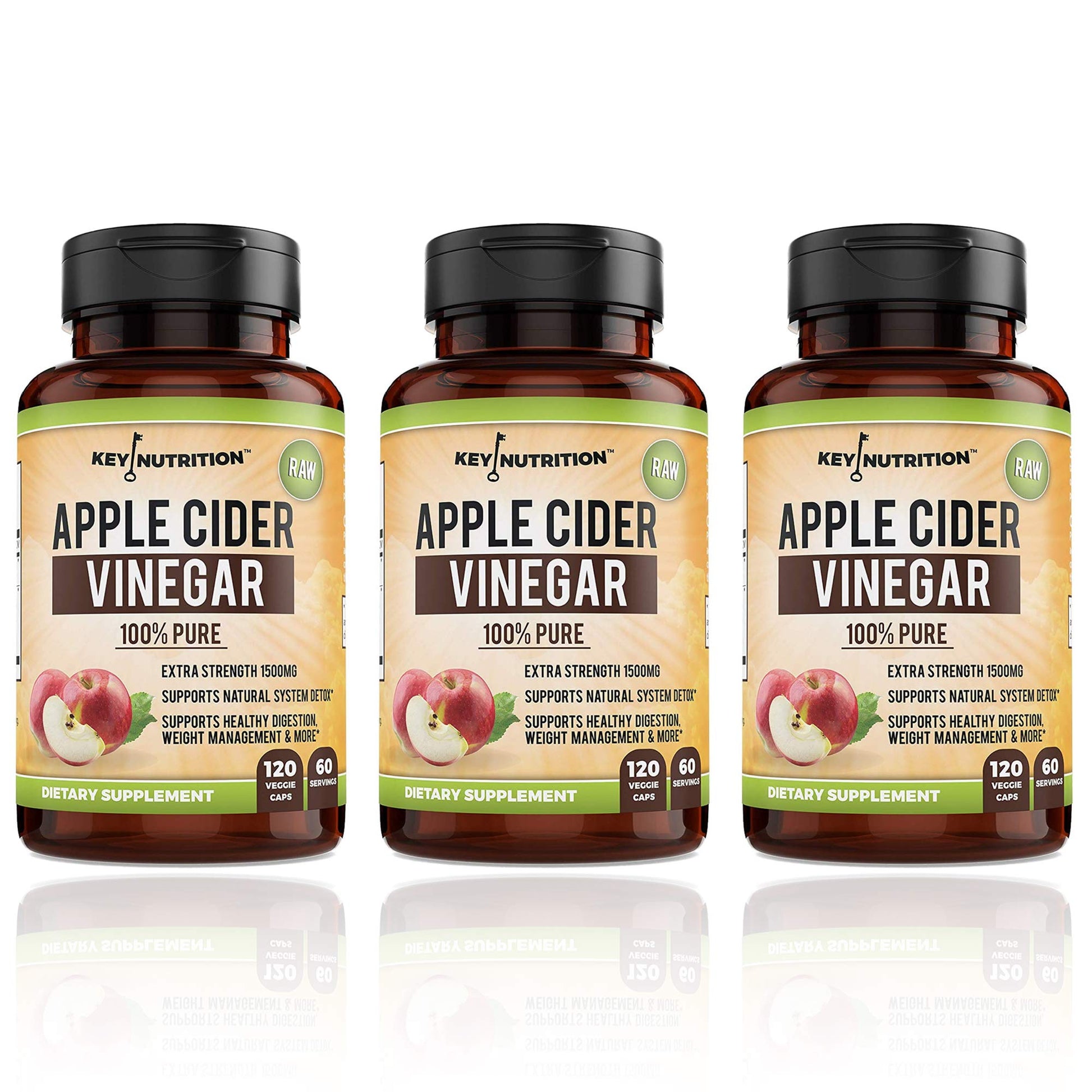 Apple Cider Vinegar 1500mg, 100% Organic, Pure & Raw - Healthy Digestion Key NutritionUS supplements