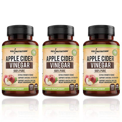 Apple Cider Vinegar 1500mg, 100% Organic, Pure & Raw - Healthy Digestion Key NutritionUS supplements