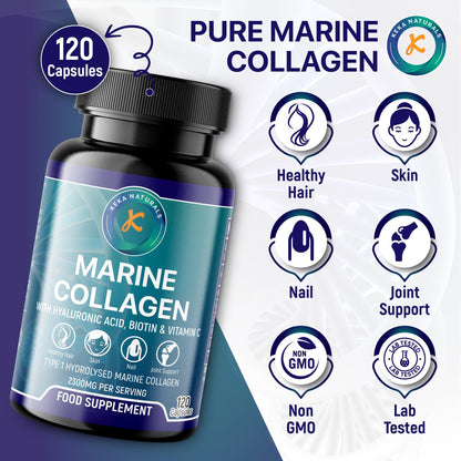 Hydrolysed Marine Collagen Peptides 2300mg - Enhanced with Hyaluronic Acid & Vitamin C Keka NaturalsUS supplements