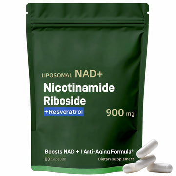 Boqiao NAD+ Supplement - Nicotinamide Riboside & Resveratrol 900mg – Fast-Absorbing Cellular Renewal Capsules for Energy, Anti-Aging & Brain Health – 80 Capsules BoqiaoAu supplements