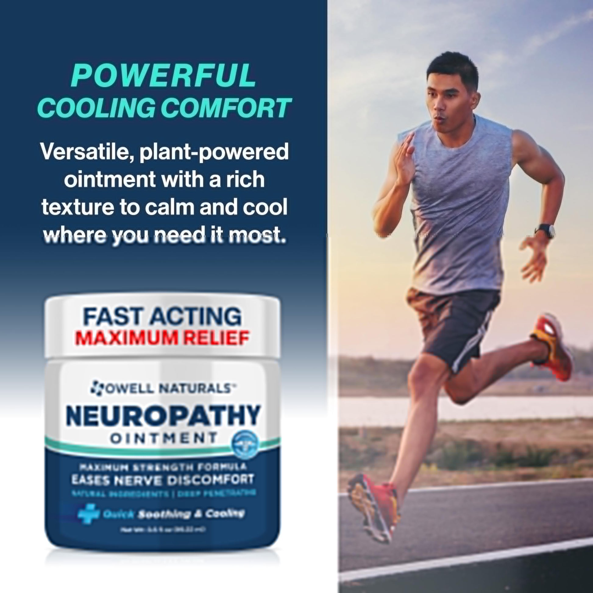 Owell Naturals Neuropathy Nerve Ointment for Feet, Fingers, Hands, Toes, Back, Legs & Arms - Fast-Acting Formula, Max Strength, Cooling Effect, 3.5 Fl Oz Owell NaturalsAu supplements