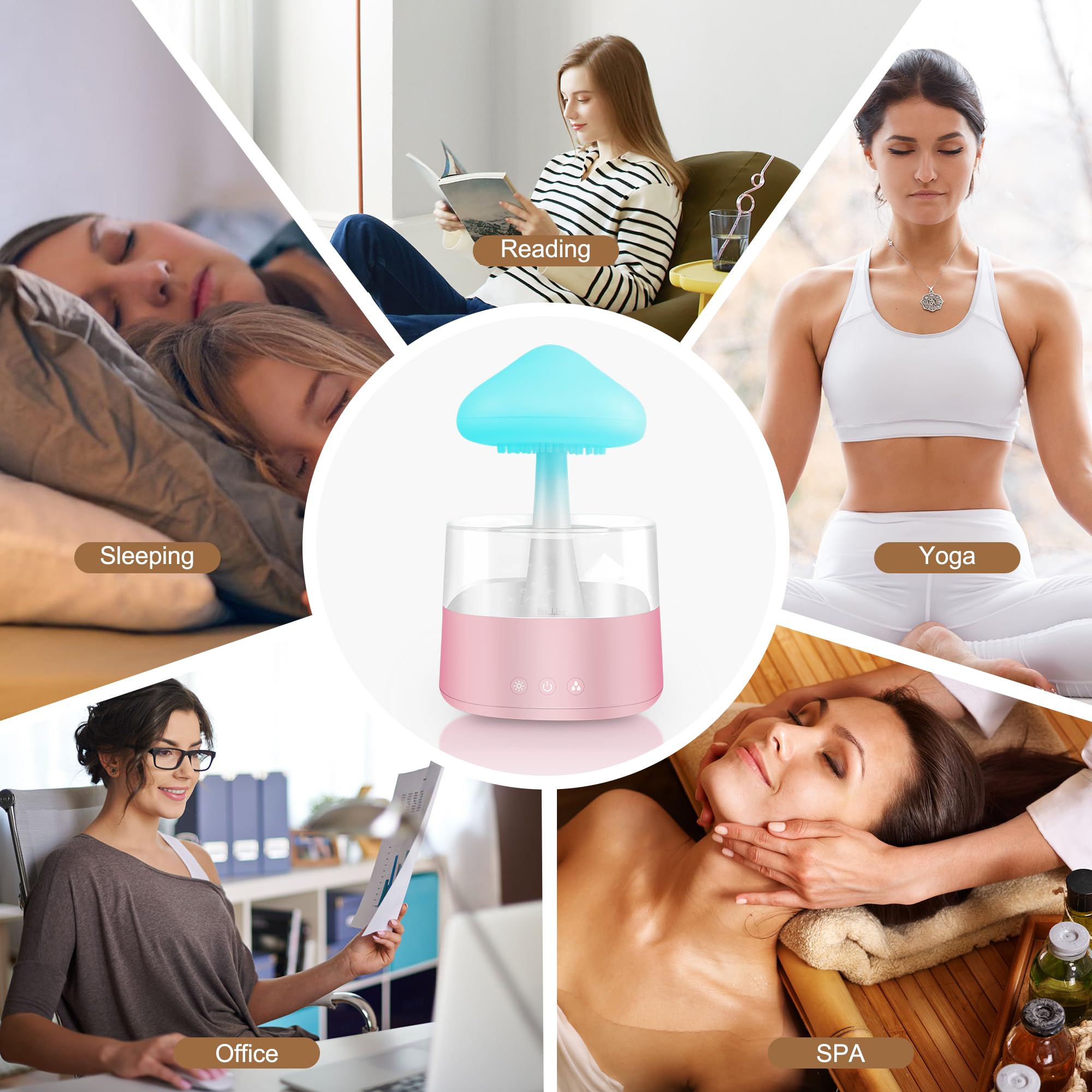 Rain Cloud Humidifier Water Drip, Mushroom Rain Cloud Diffuser, Raining Cloud Night Light MriykioAu supplements