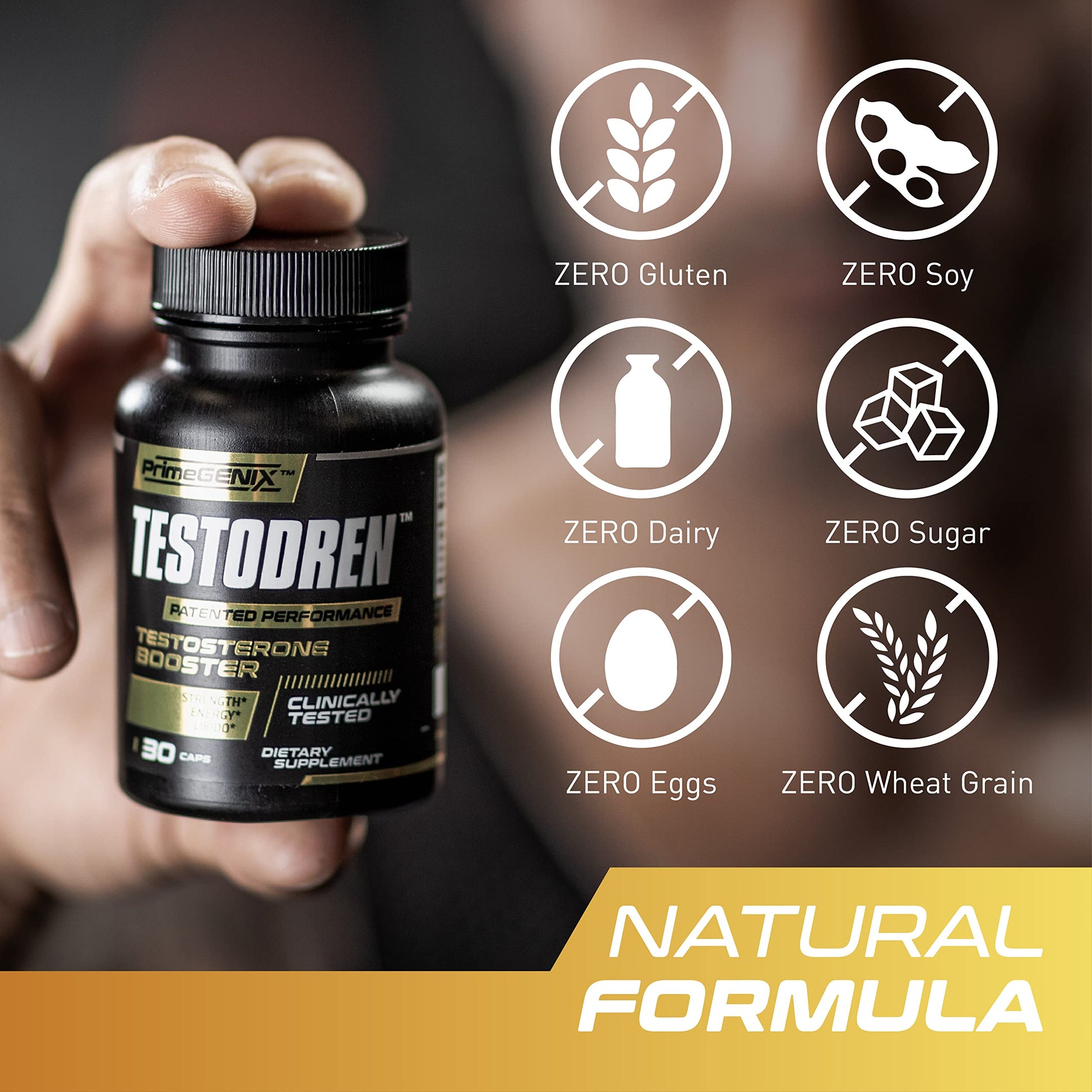 PrimeGENIX Testodren Advanced Testosterone Booster for Men | Natural Stamina, Endurance, Energy & Strength Enhancing Supplement | Lean Muscle Builder | Sports Nutrition Testosterone Booster PrimeGENIXAu supplements