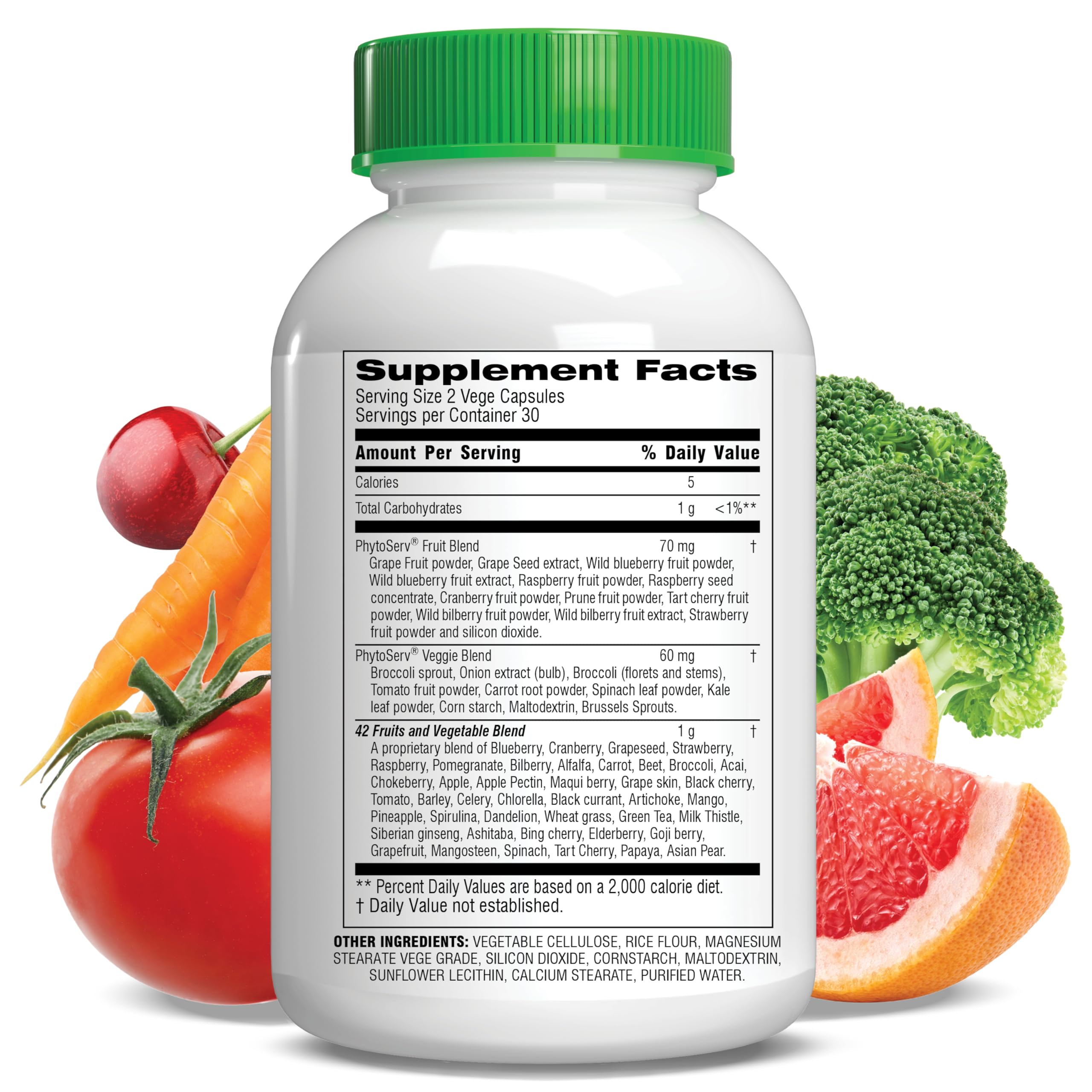 Botanic Choice Since 1910 - Mega Fruits & Veggies Blend - 42 Fruits and Vegetables - 2 Caps Daily - 60 Count Supplement Botanic ChoiceAu supplements