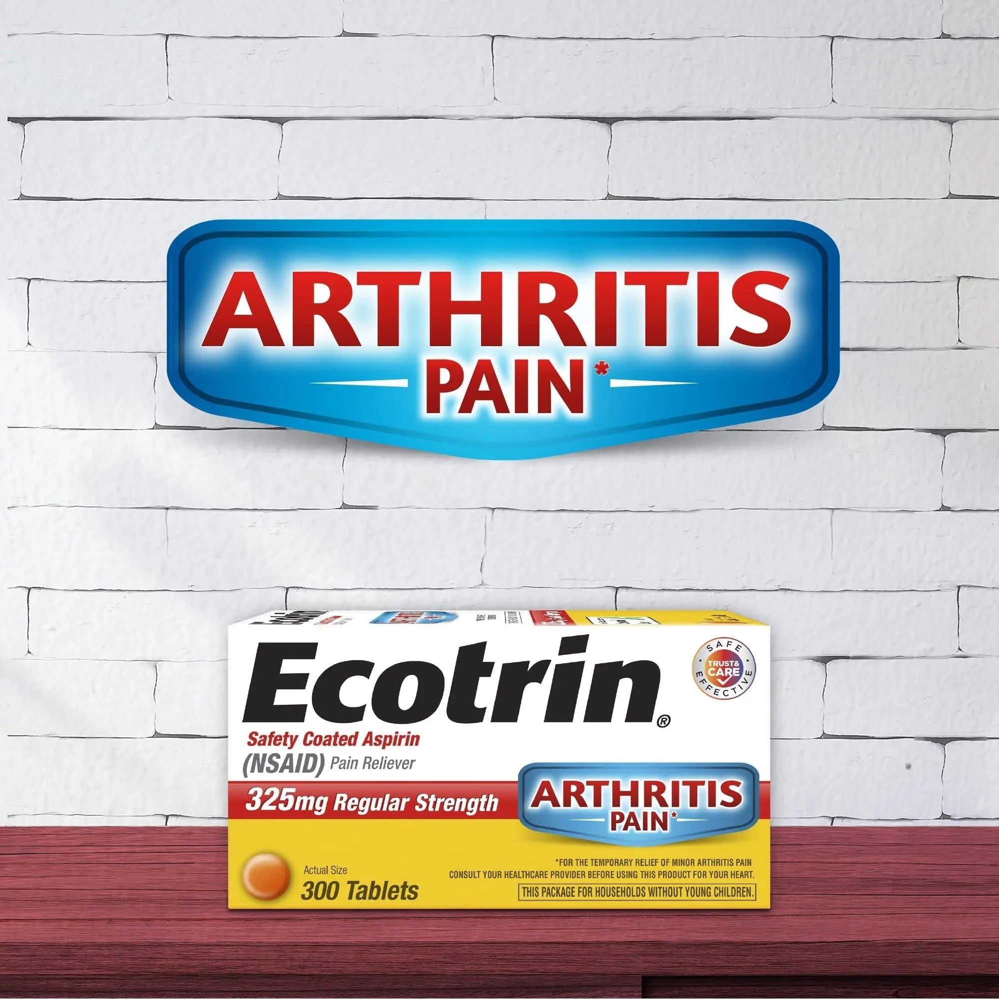 Ecotrin Regular Strength 325mg Aspirin Safetey Coated Tablets, Arthritis, Toothache & Headache Relief Designed to Protect the Stomach, 125 Count EcotrinAu supplements