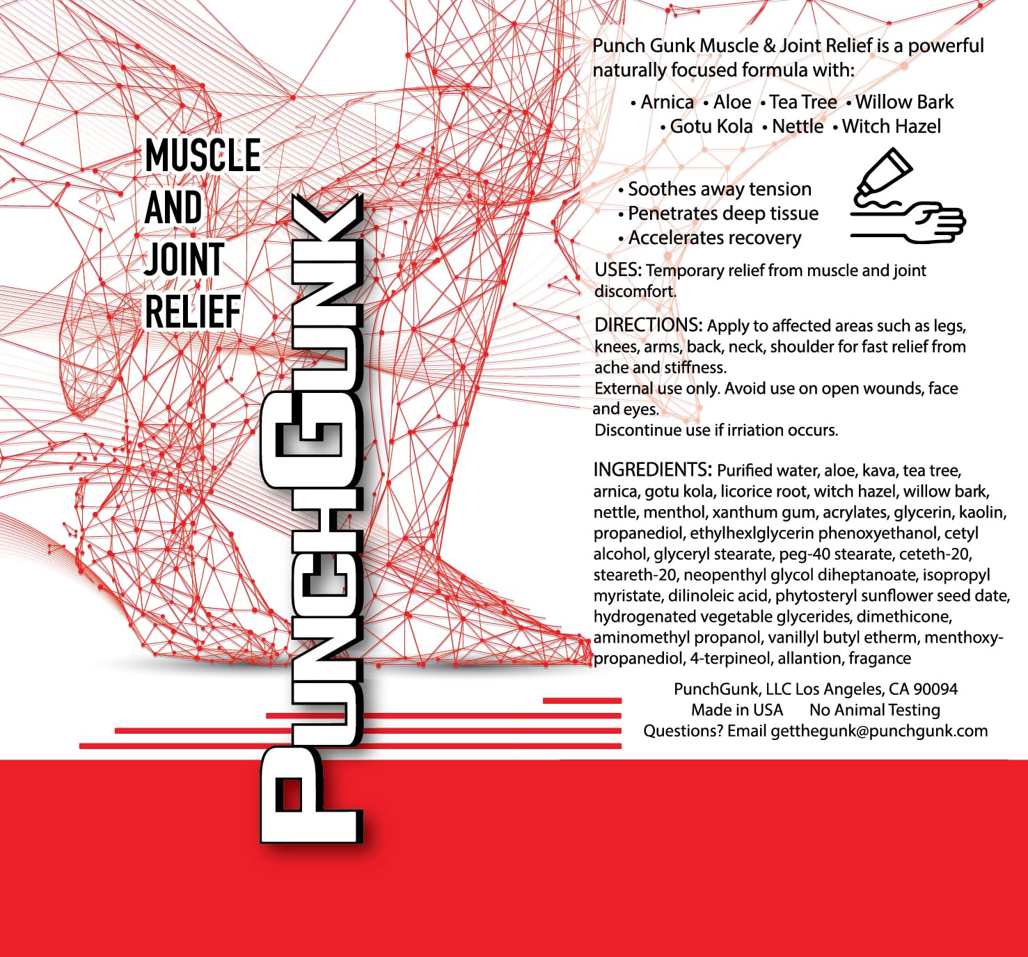 PunchGunk Muscle and Joint Relief Cream for Sore Muscles and Joints, Non Greasy, Naturally Advanced Lotion with Arnica, Aloe & Tea Tree 3.0oz PUNCHGUNKAu supplements
