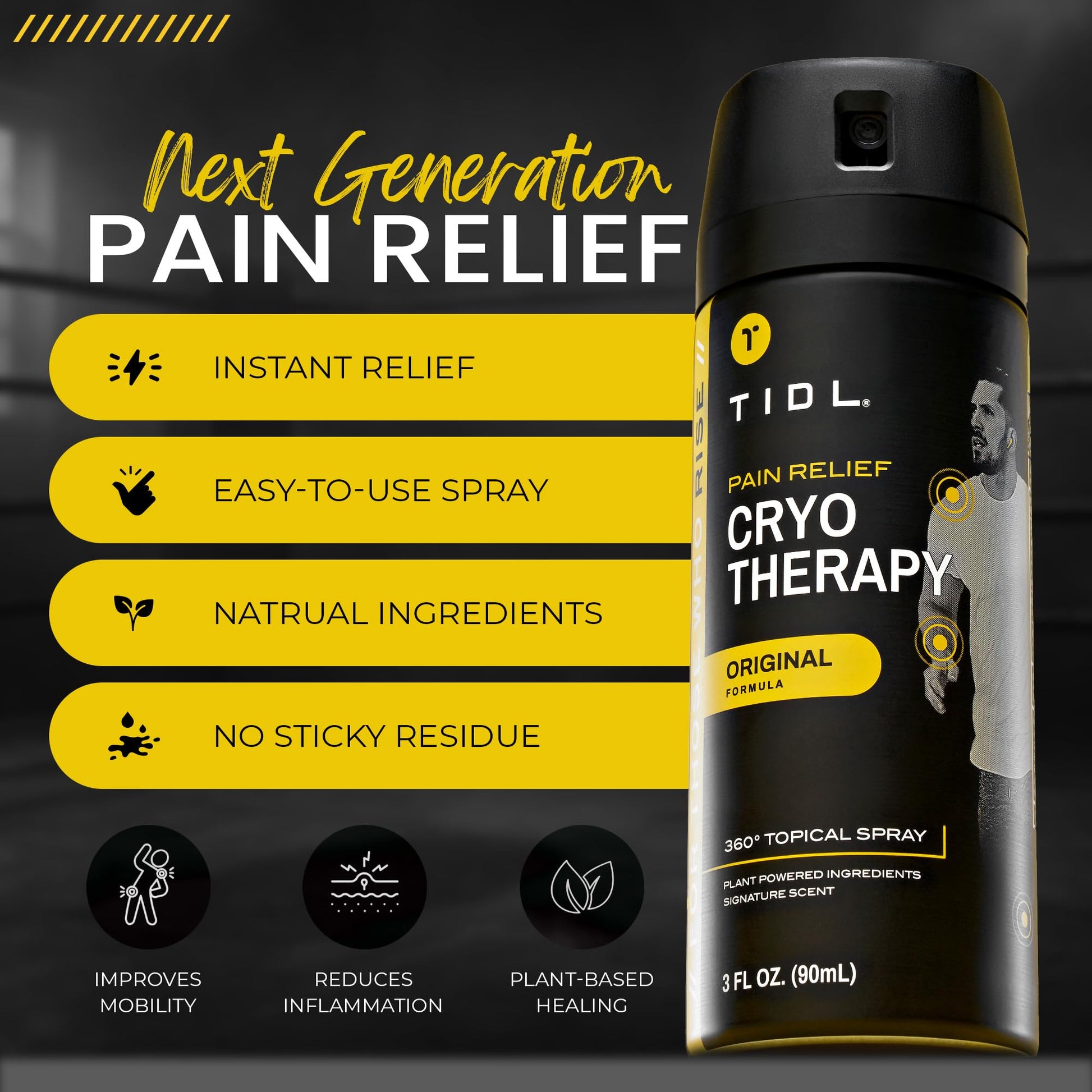 TIDL Pain Relief Spray Bundle – Morning, Cryotherapy & Evening Therapy – 3 x 3oz Sprays for Muscle, Joint, Neck, Back & Knee Pain Relief – Plant-Based Menthol Day & Night Care TIDLAu supplements