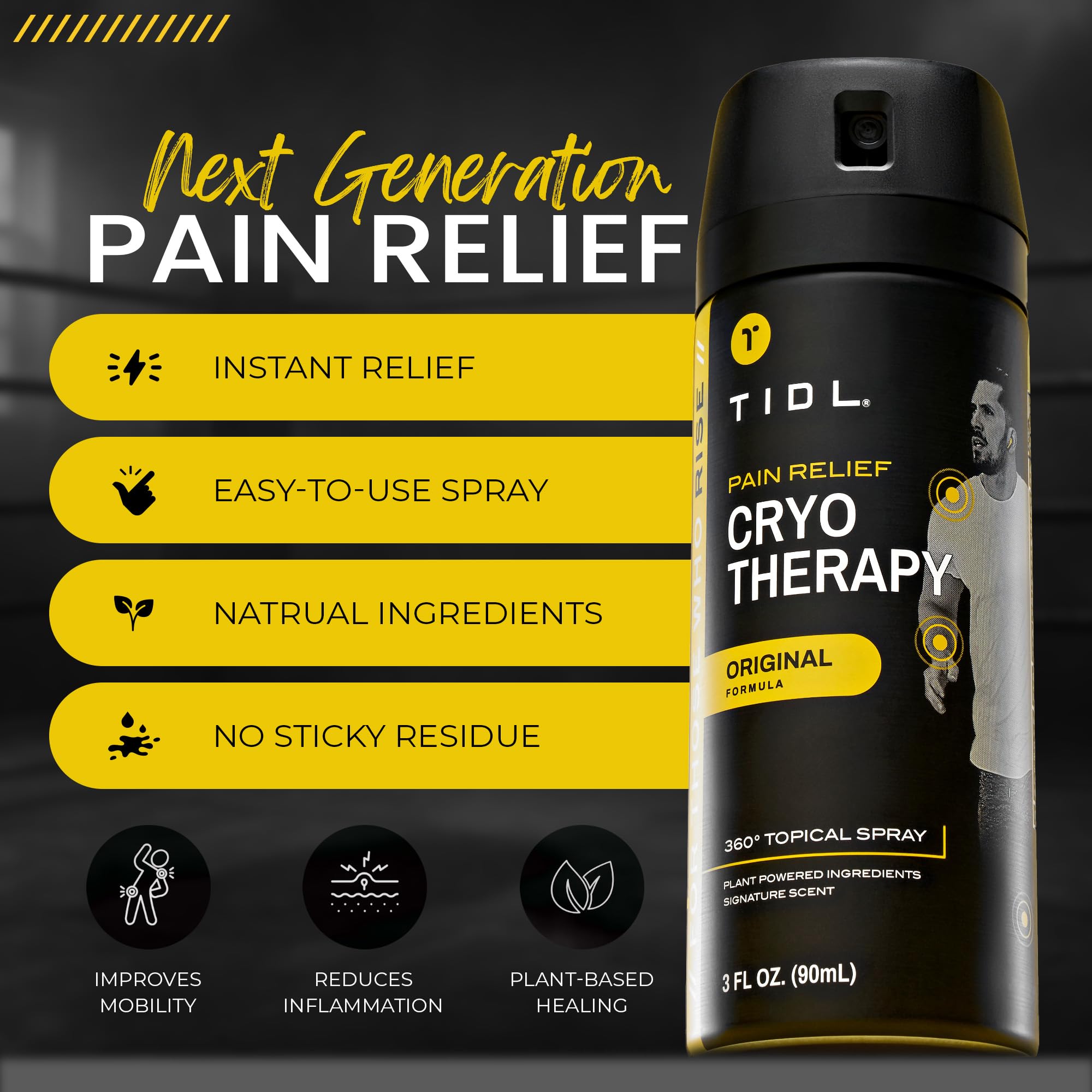 TIDL Pain Relief Spray Bundle – Morning, Cryotherapy & Evening Therapy – 3 x 3oz Sprays for Muscle, Joint, Neck, Back & Knee Pain Relief – Plant-Based Menthol Day & Night Care TIDLAu supplements