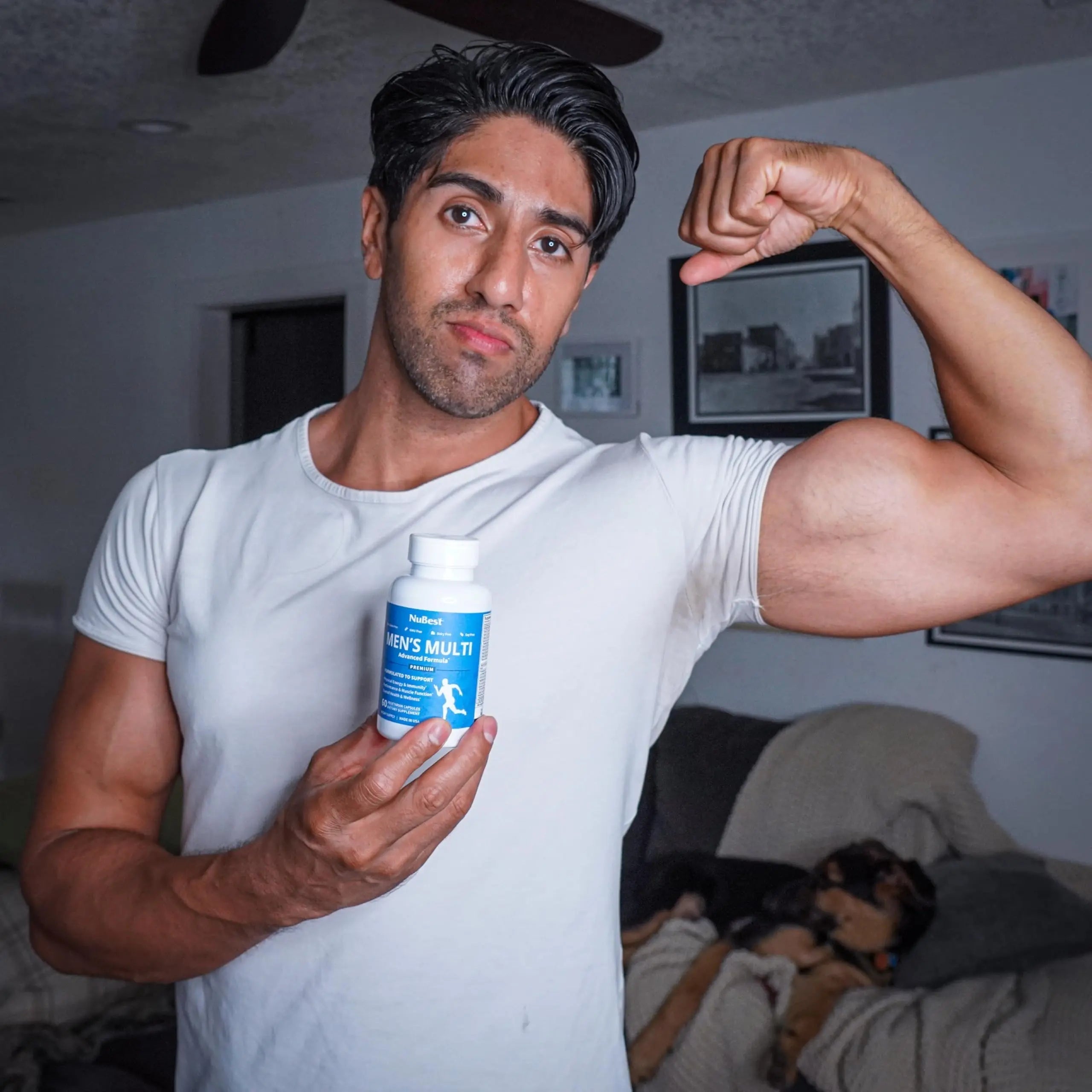 Multivitamin for Men with 38 Key Nutrients, B Complex, D3, A, C, Zinc, Magnesium, Calcium, Asian Ginseng, Ashwagandha, Turmeric for Bones, Muscle NuBestAu supplements