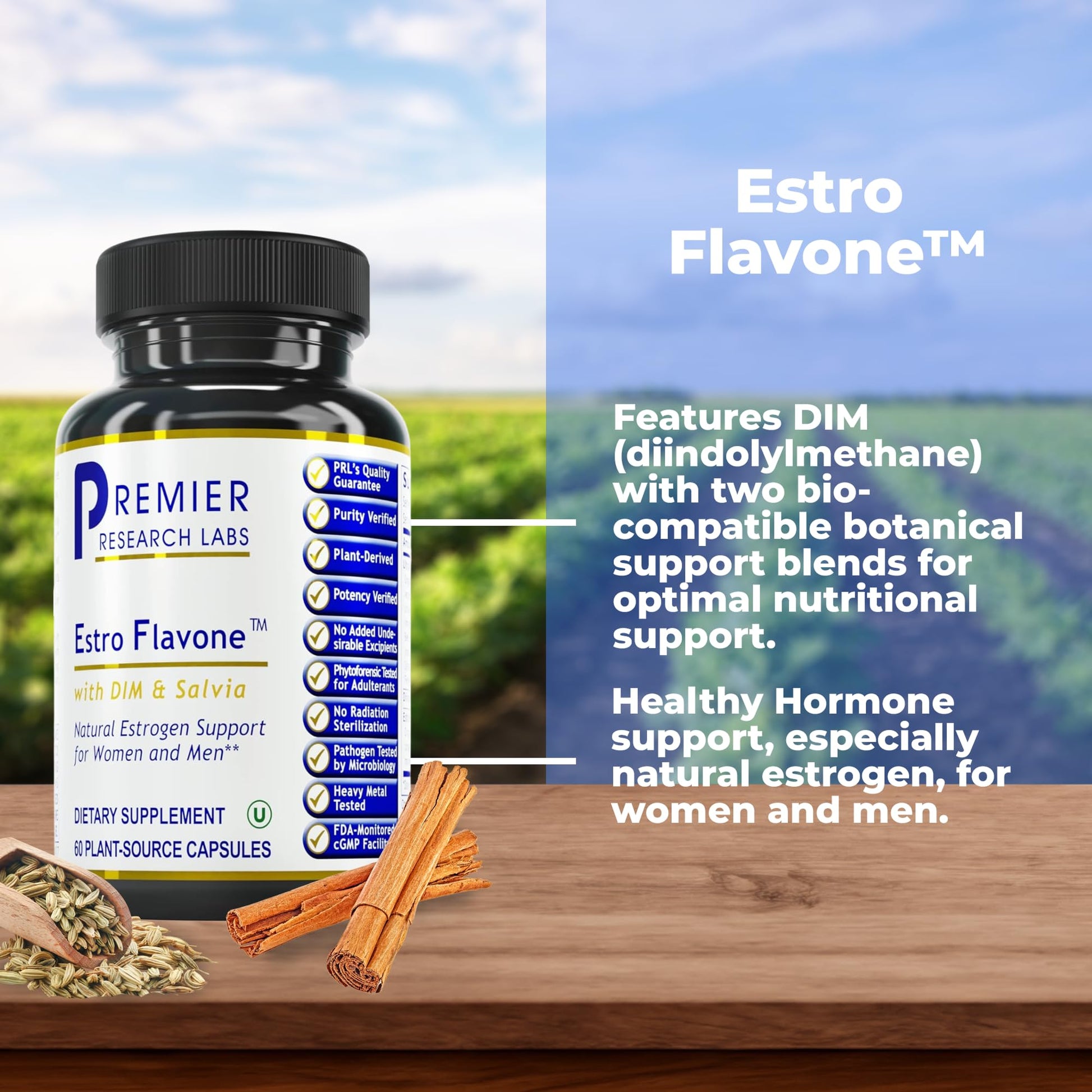 Premier Research Labs Estro Flavone - DIM Supplement, DIM Complex, DIM for Men & Women, Diindolylmethane Estrogen Support, Hormone Balance Support - 60 Vegetarian Capsules Premier Research LabsAu supplements