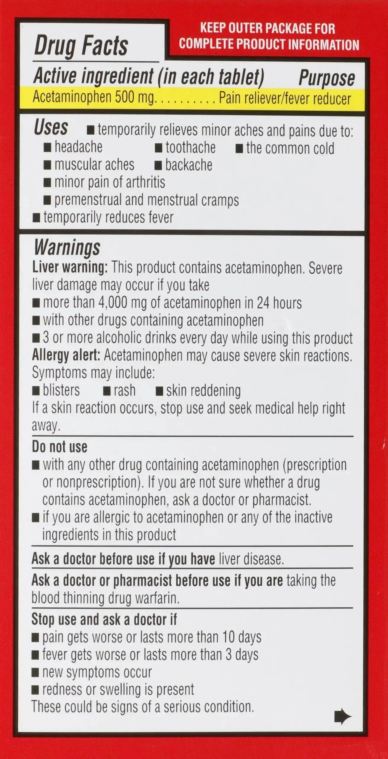 Rite Aid Extra Strength Acetaminophen Easy Tabs Tablets, 500 mg - 100 Count | Pain Reliever & Fever Reducer | Migraine Relief Products | Joint Pain Relief | Muscle Pain Relief | Menstrual Pain Relief Rite AidAu supplements
