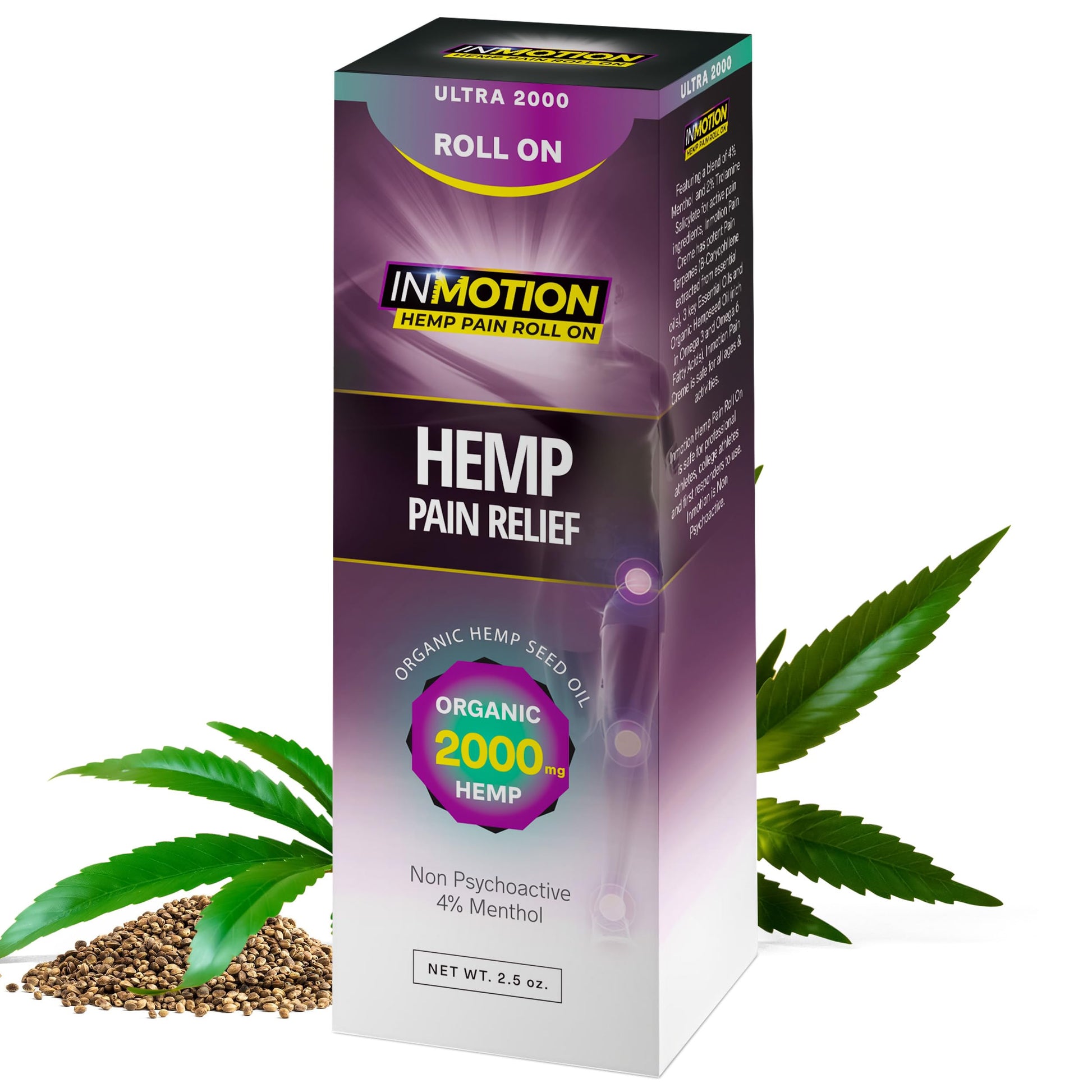 Inmotion Hemp Roll On for Pain Relief - Premium Ultra Strength Fast Acting, Long Lasting, Odorless Hemp Oil Roll On Pain Reliever for Joint, Muscle, & Back InMotion HempAu supplements