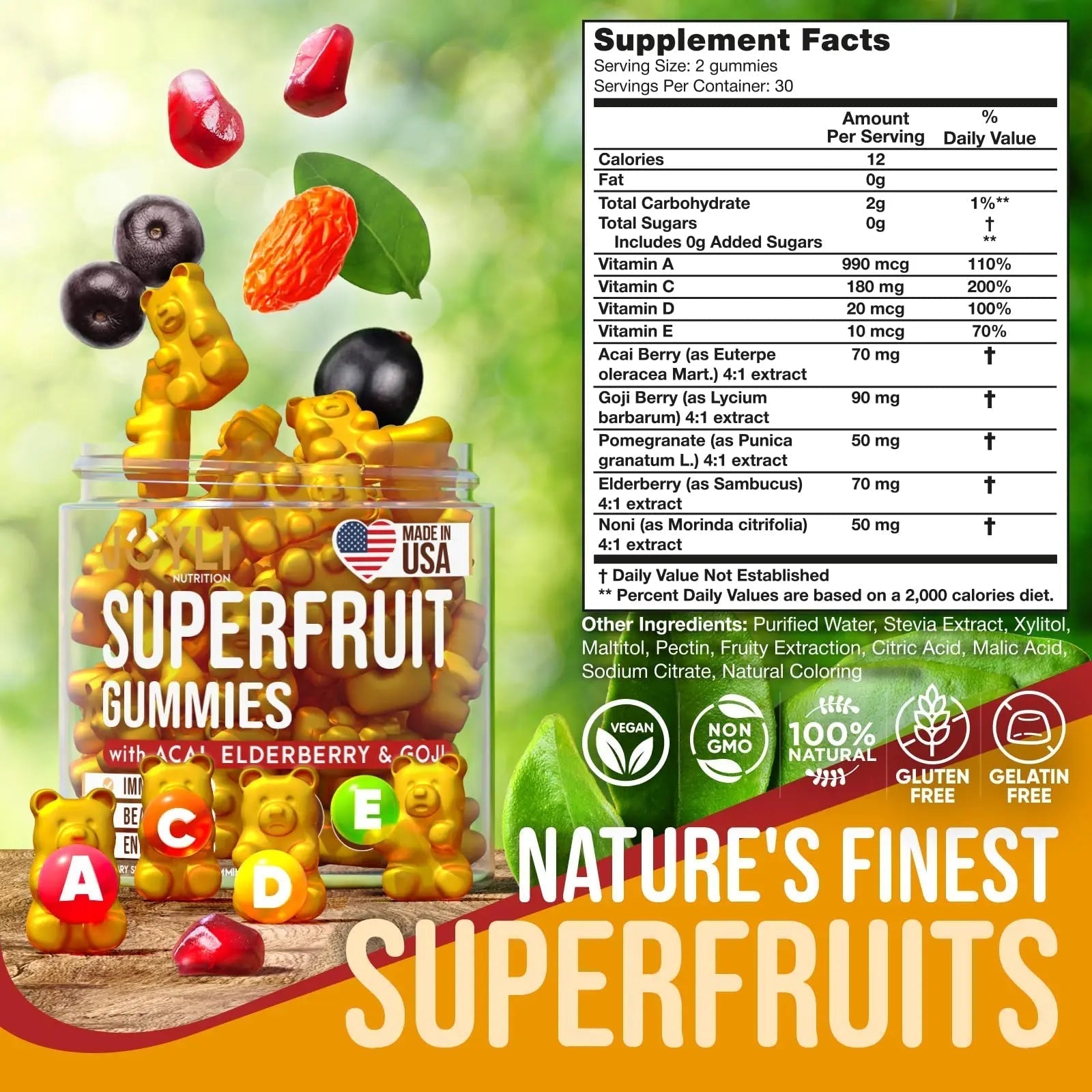 Joyli Superfruit Gummies - Sugar-Free Fruit Multivitamin Gummies for Adults - Natural JOYLI NutritionAu supplements