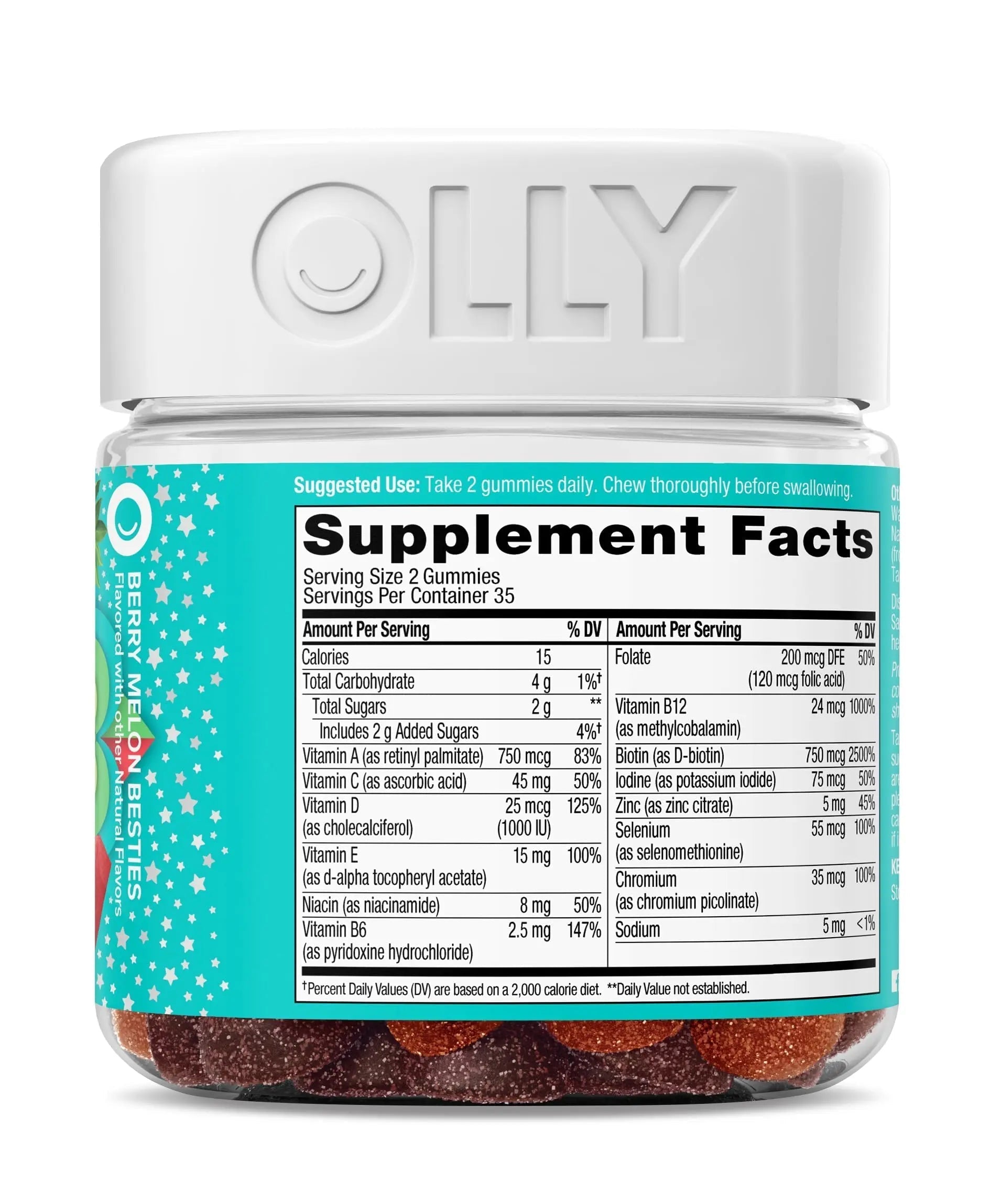 OLLY Teen Girl Multi Gummy, Healthy Skin and Immune Support, 15 Essential Vitamins, Biotin, Zinc, Calcium, Chewable Multivitamin OLLYAu supplements