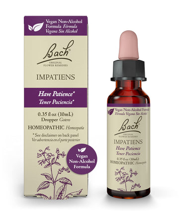 Bach Original Flower Remedies, Impatiens for Patience (Non-Alcohol Formula), Natural Homeopathic BachAu supplements