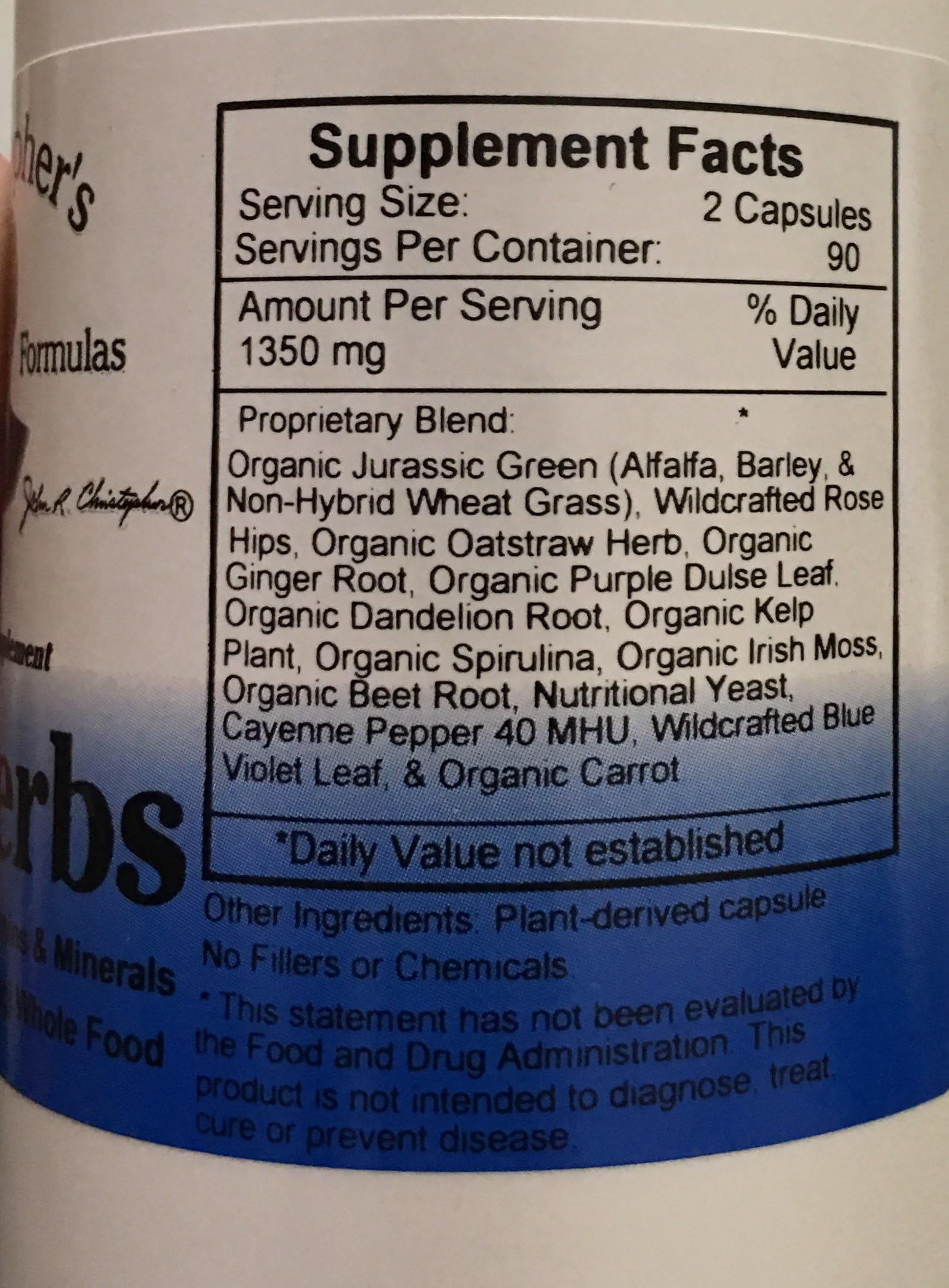 Christopher's Original Formulas Vitalerbs, Nutrient-Rich Herbal Supplement, 180 Veg Caps Christopher's Original FormulasAu supplements