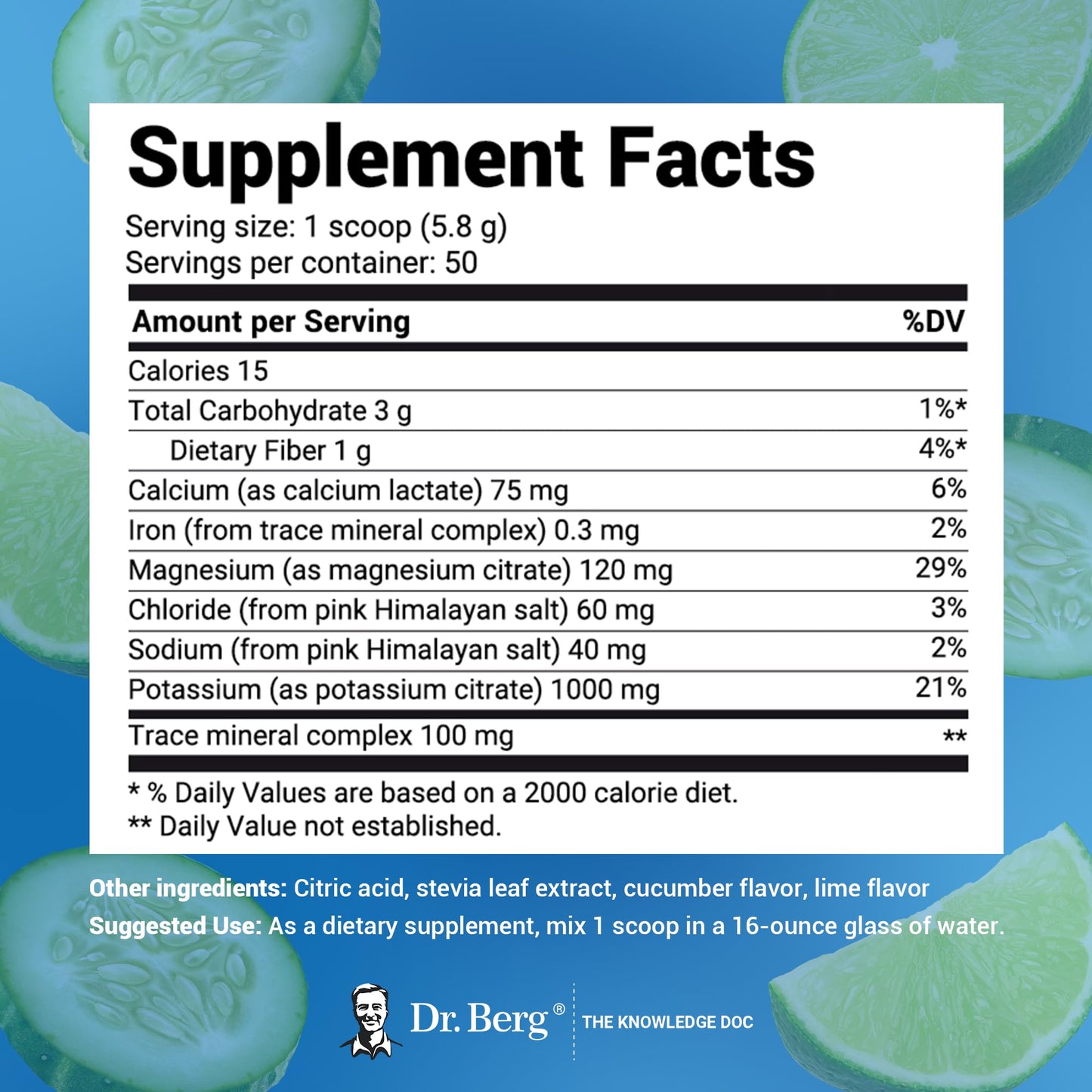 Dr. Berg Hydration Keto Electrolyte Powder - Enhanced w/ 1,000mg of Potassium & Real Dr. Berg NutritionalsUS supplements
