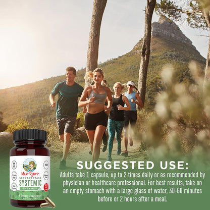 MaryRuth Organics Serrapeptase Enzymes Capsules | Up to 2 Month Supply | Enzyme Supplement for High Potency Sinus Relief Pills| Tissue Health and Cellular Health | Vegan | Gluten Free | 60 Count MARYRUTH'SUS supplements