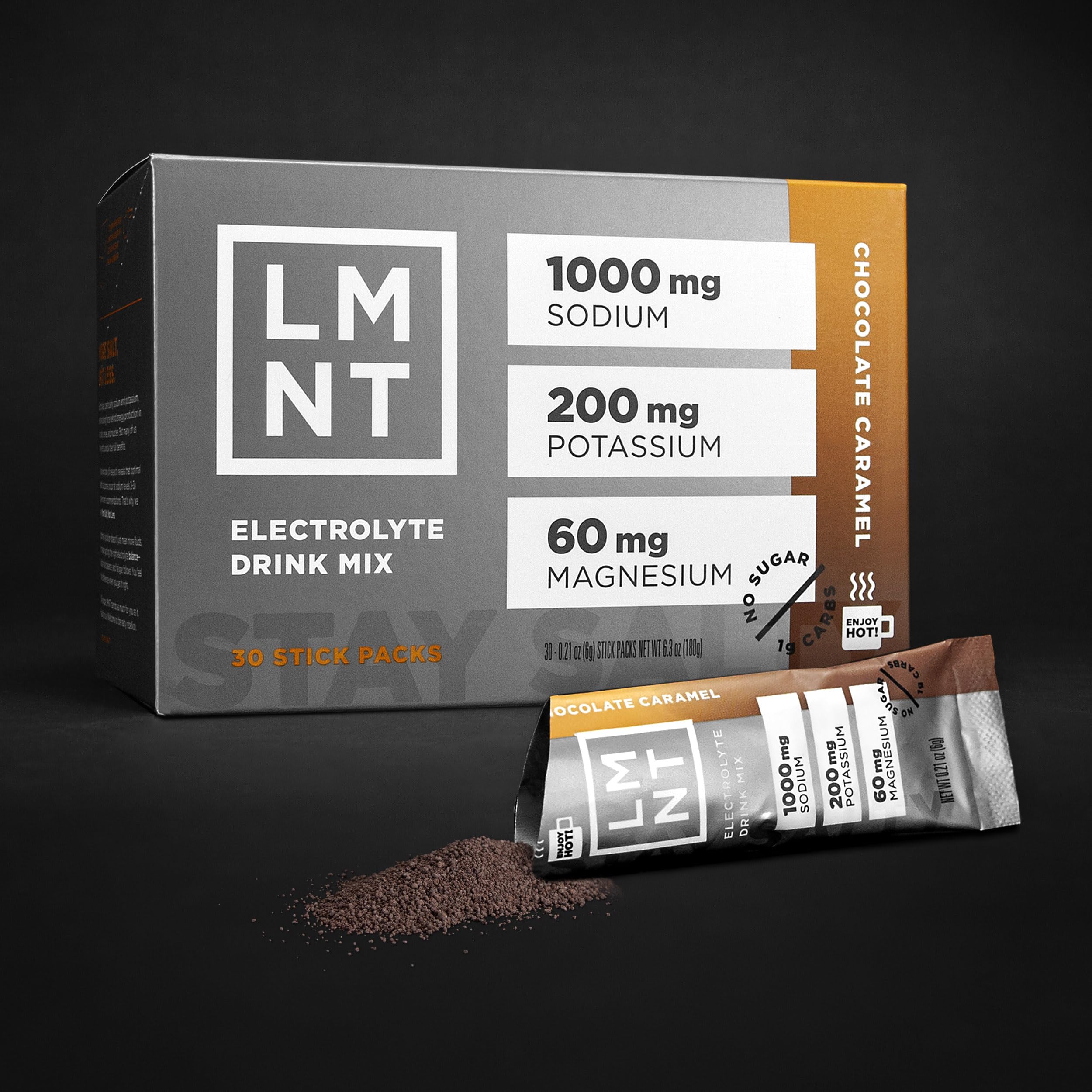 LMNT Hot Chocolate and Coffee Mixer - Chocolate Caramel Salt Electrolytes | No Sugar Drink LMNTAu supplements