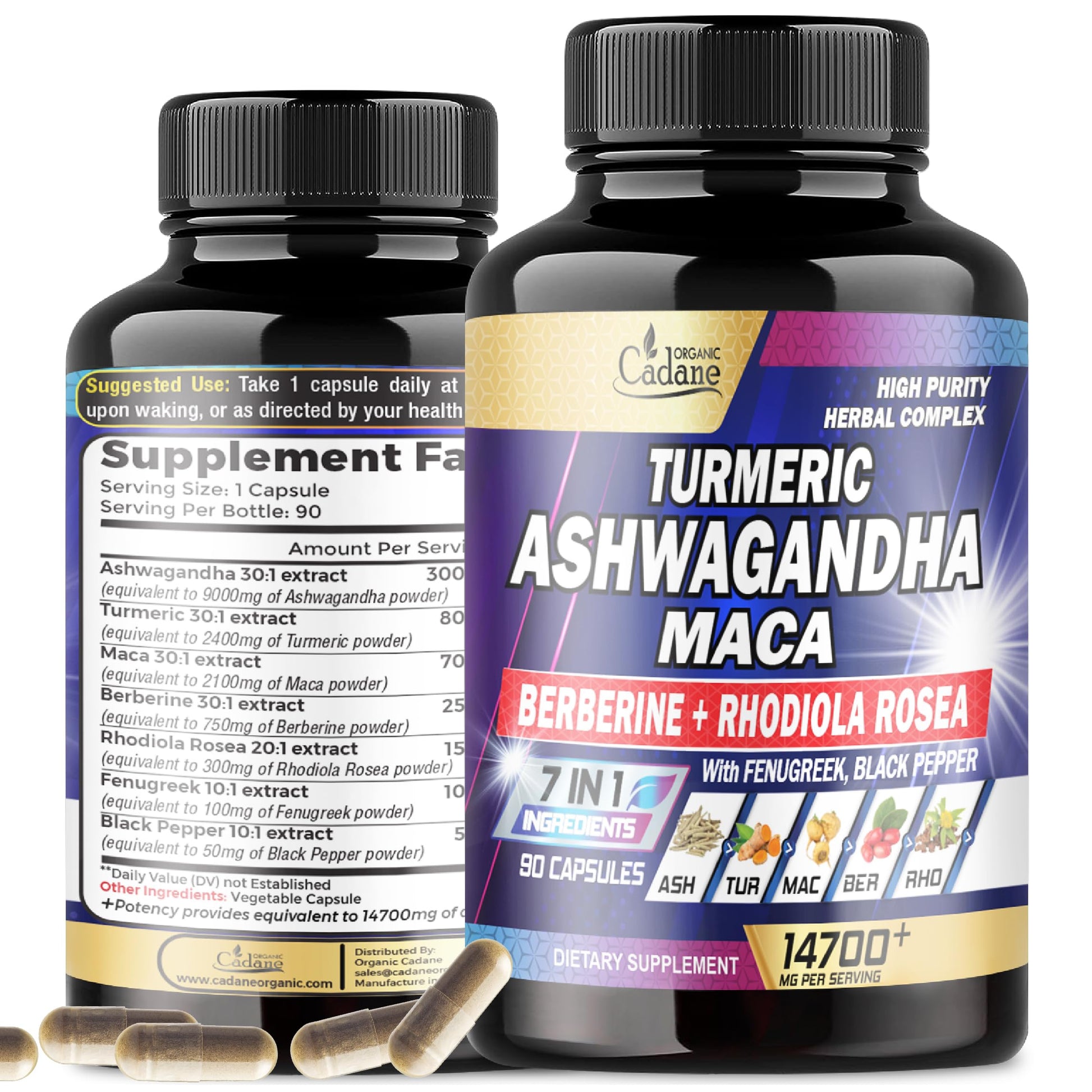 Ashwagandha Supplements 14700mg - Memory, Immune System & Strength Support Organic CadaneAu supplements