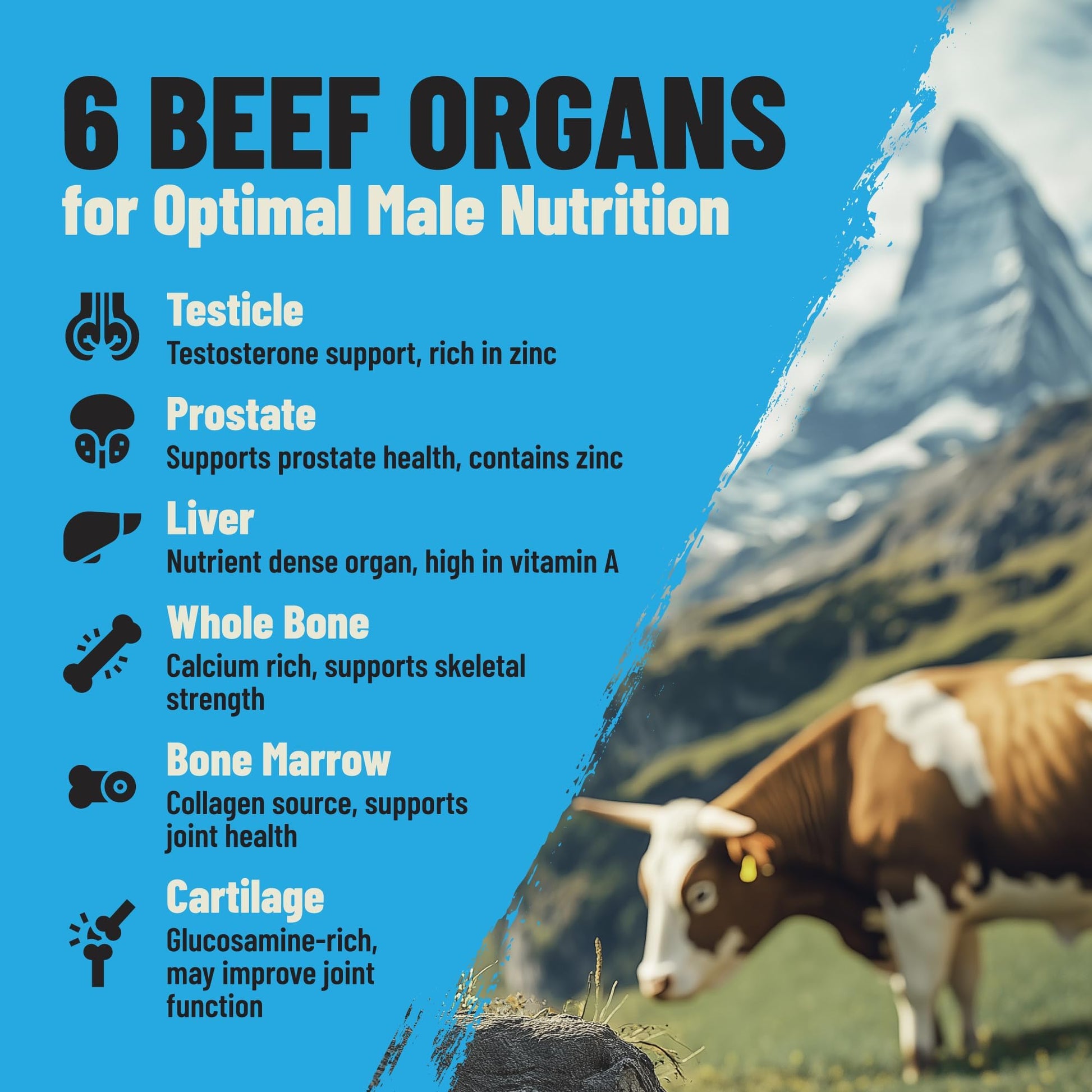 Grass Fed Beef Organ Supplement for Men - Male Optimization Pills - 6 Vital Beef Organs to Drive Prostate Health & Peak Performance, Made in USA, 90 Capsules (2 Pack) PRIMAL FURYAu supplements