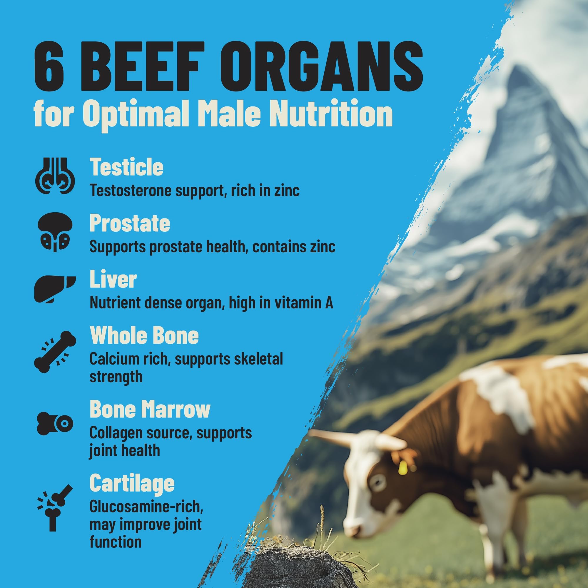 Grass Fed Beef Organ Supplement for Men - Male Optimization Pills - 6 Vital Beef Organs to Drive Prostate Health & Peak Performance, Made in USA, 90 Capsules (2 Pack) PRIMAL FURYAu supplements