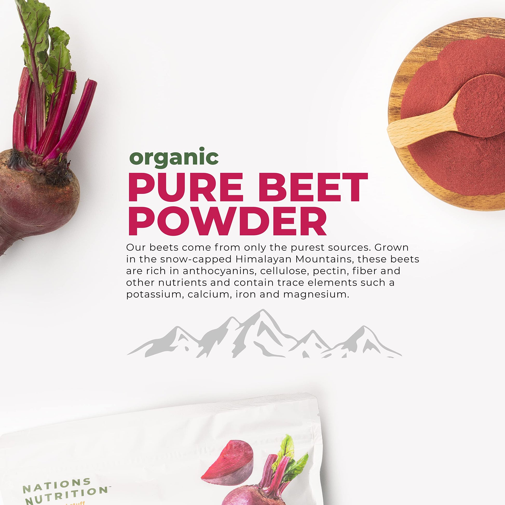 Nations Nutrition Pure Beet Root Powder Organic - Nitric Oxide Circulation Superfood Nations NutritionAu supplements
