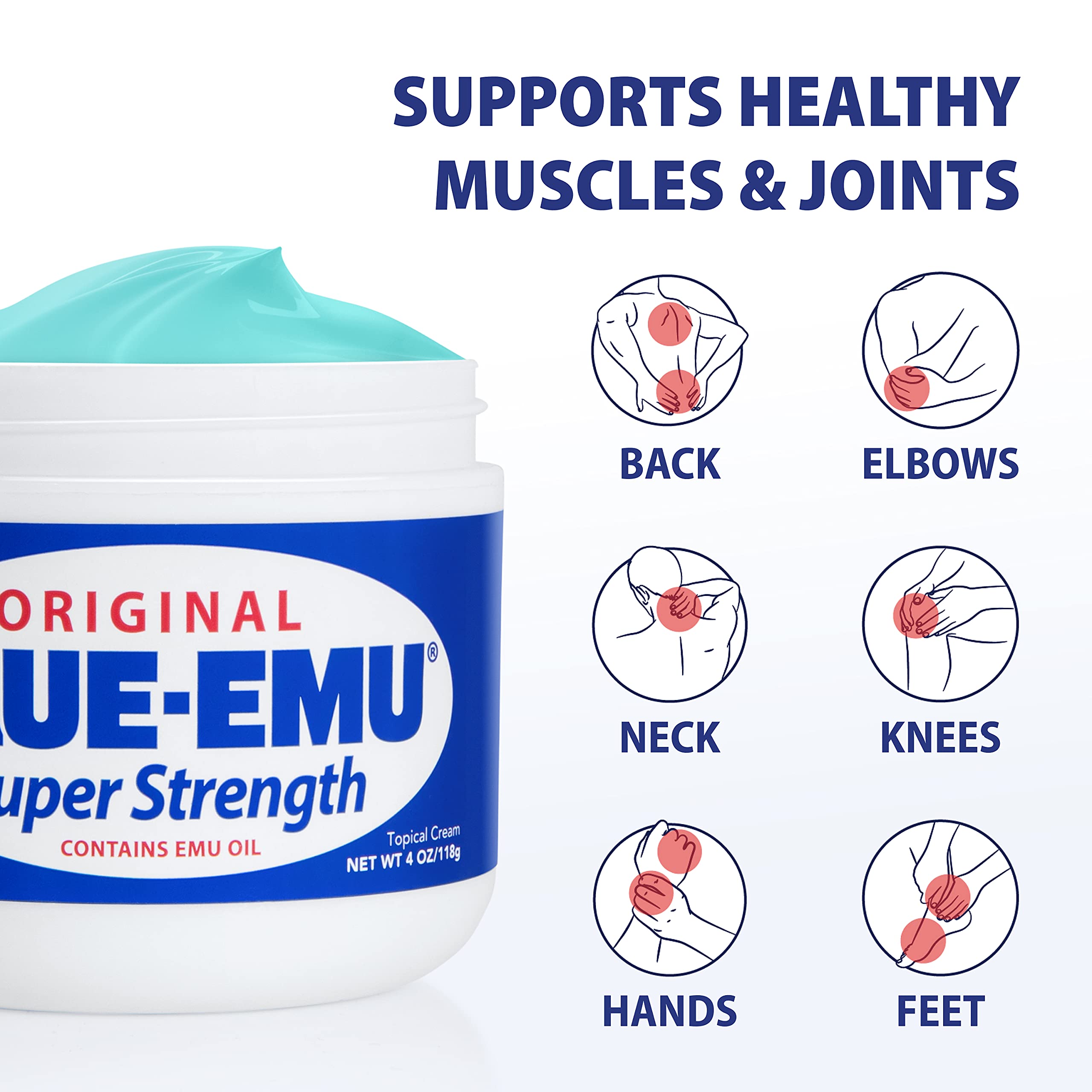 Blue-Emu Original Super Strength Cream, Soothing Muscle & Joint Support, 4 Oz BLUE-EMUAu supplements