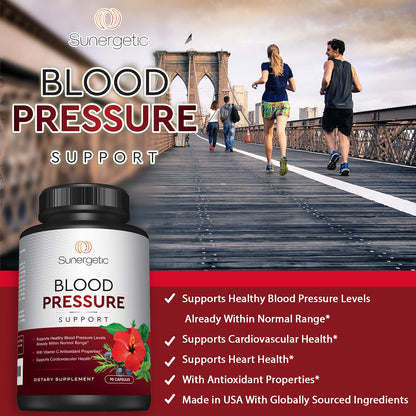 Premium Blood Pressure Support Supplement For Cardiovascular & Heart Health with Garlic SunergeticUS supplements