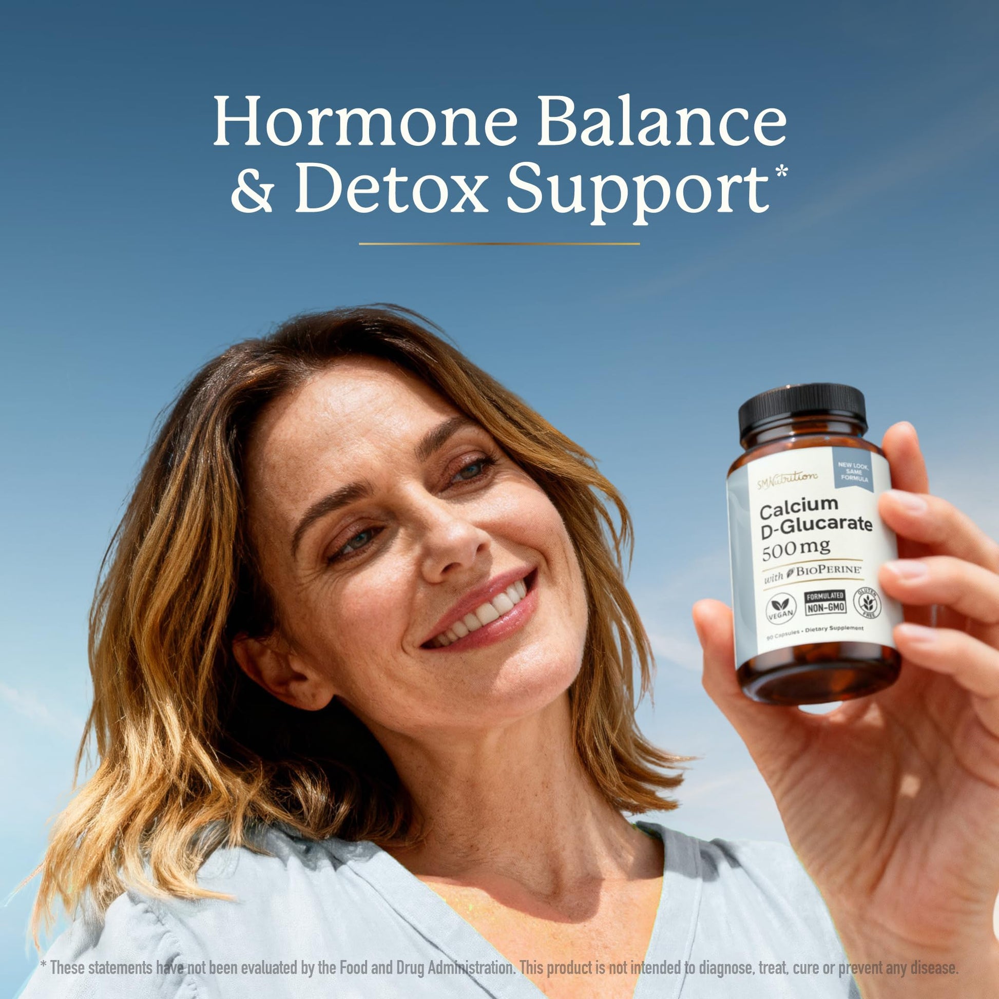 Calcium D-Glucarate | 500MG | CDG for Liver Detox and Cleanse, Hormone Balance, and Menopause Support | Calcium Supplement | Vegan, Non-GMO, Third-Party Tested | 90 Capsules (3-Month Supply) SMNutritionAu supplements