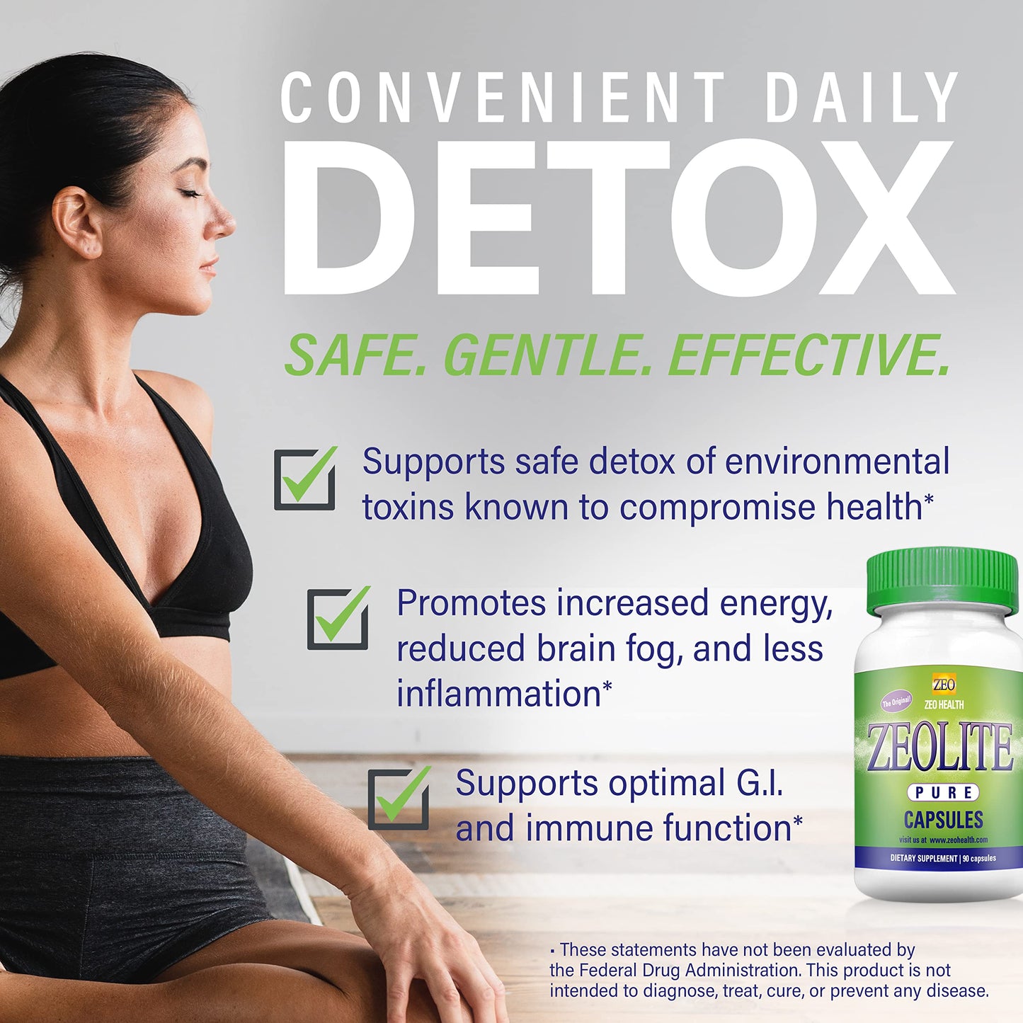 Zeolite Pure Capsules | Zeolite Detox, Extra Strength | Pure, Full Body Cleanse for Women Zeo HealthUS supplements