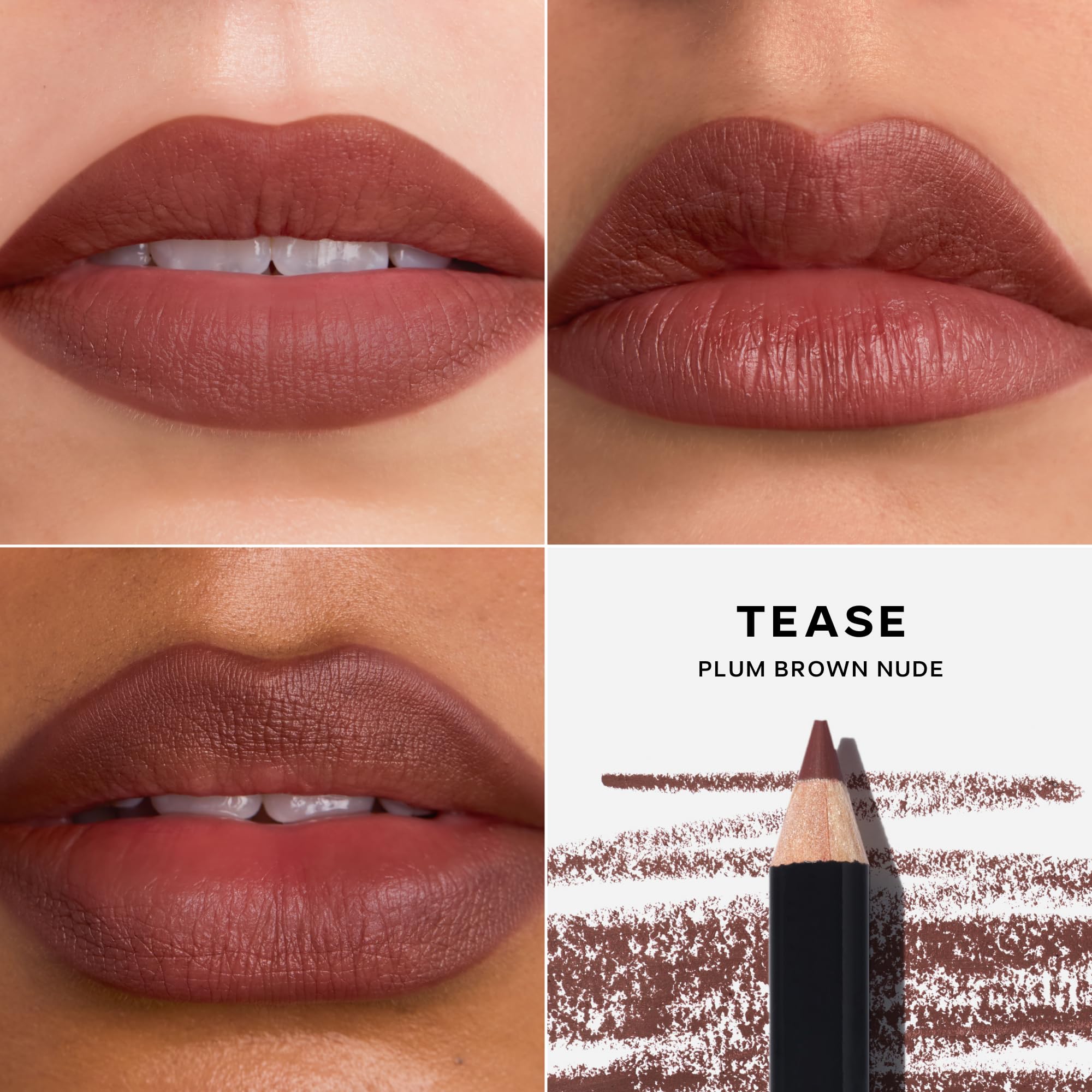 Saie Lip Liner 101 - Lip Pencil Made with a Creamy, Soft Matte Formula for a Naturally Framed or Fully Filled Look - Supercharged with Shea Butter & Jojoba Oil - Tease (.05 oz) SaieAu supplements