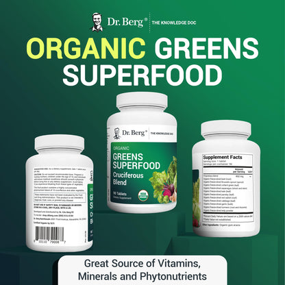 Dr. Berg's Greens Superfood Cruciferous Vegetable Tablets - Vegetable Supplements Dr. Berg NutritionalsUS supplements