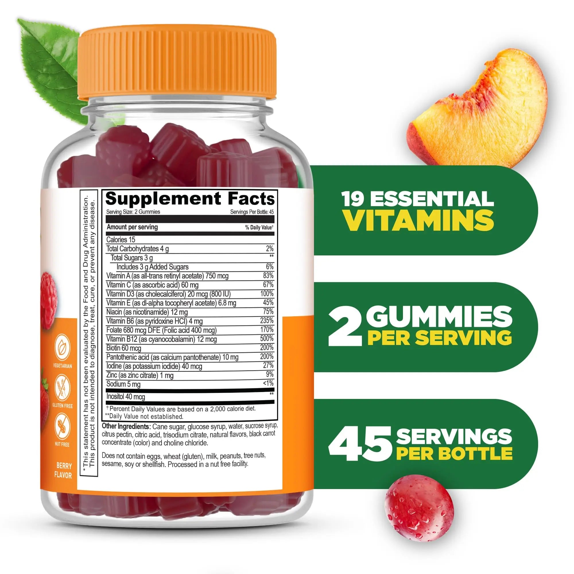 Lifeable Multivitamin for Men Gummies | VIT A, C, D, E, B1, B2, Niacin, B5, B6, Folate, B12, Biotin, Iodine, Zinc, Chromium, Ginseng, Lycopene, Inositol | LifeableAu supplements