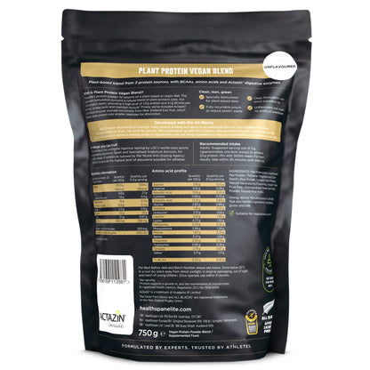 Healthspan Elite Plant Protein Vegan Blend (750g) | All Blacks Partner | 23g Protein Per Serving Healthspan EliteUS supplements